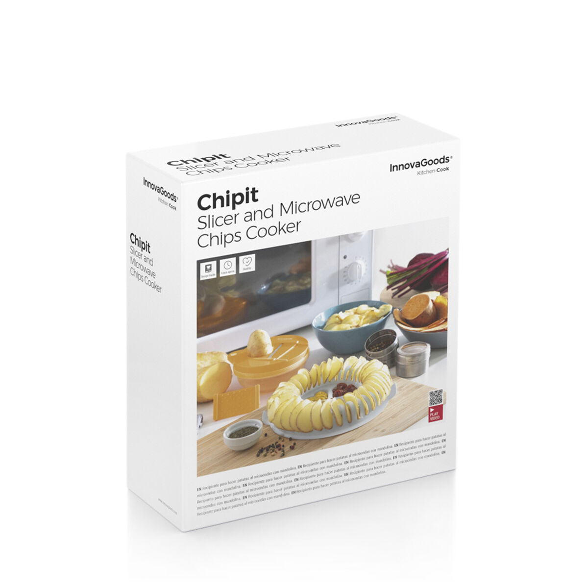 Set med Mandolin och Recept för att Göra Chips i Mikrovågsugnen Chipit InnovaGoods - 10