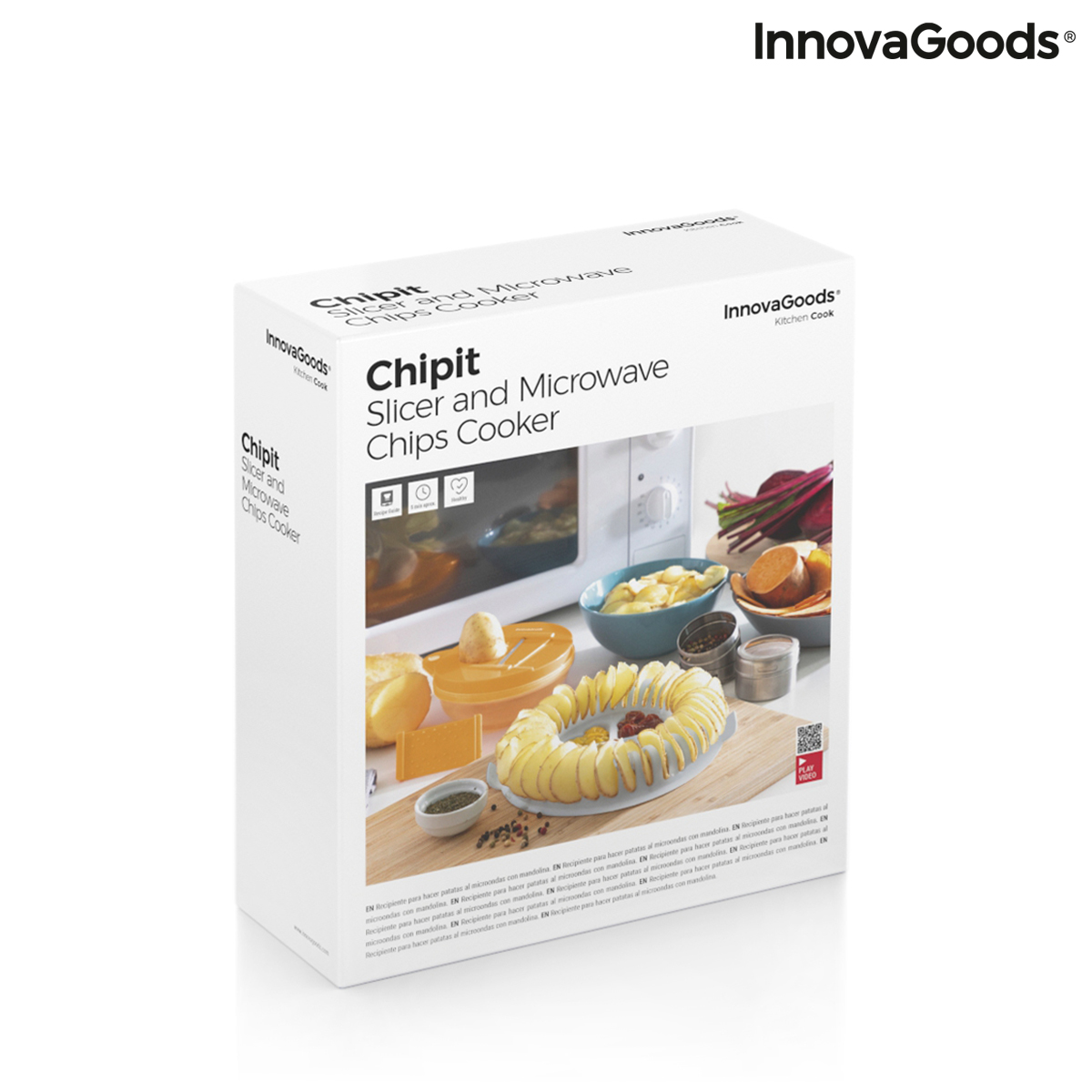 Set med Mandolin och Recept för att Göra Chips i Mikrovågsugnen Chipit InnovaGoods - 2
