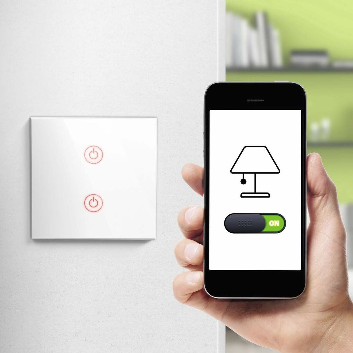 Smart strömbrytare Hama 000176551 Wi-Fi Pekskärm Vit - 2