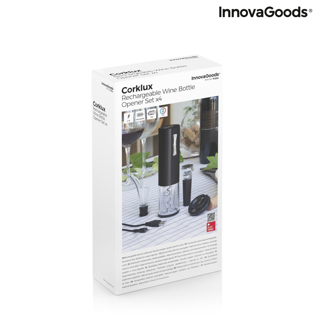 Laddningsbar Elektrisk Korkskruv för Vin med Tillbehör Corklux InnovaGoods - 2