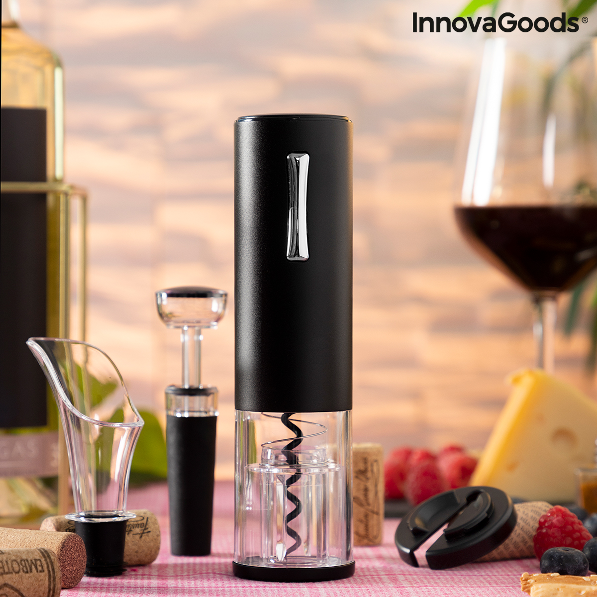 Laddningsbar Elektrisk Korkskruv för Vin med Tillbehör Corklux InnovaGoods - 9