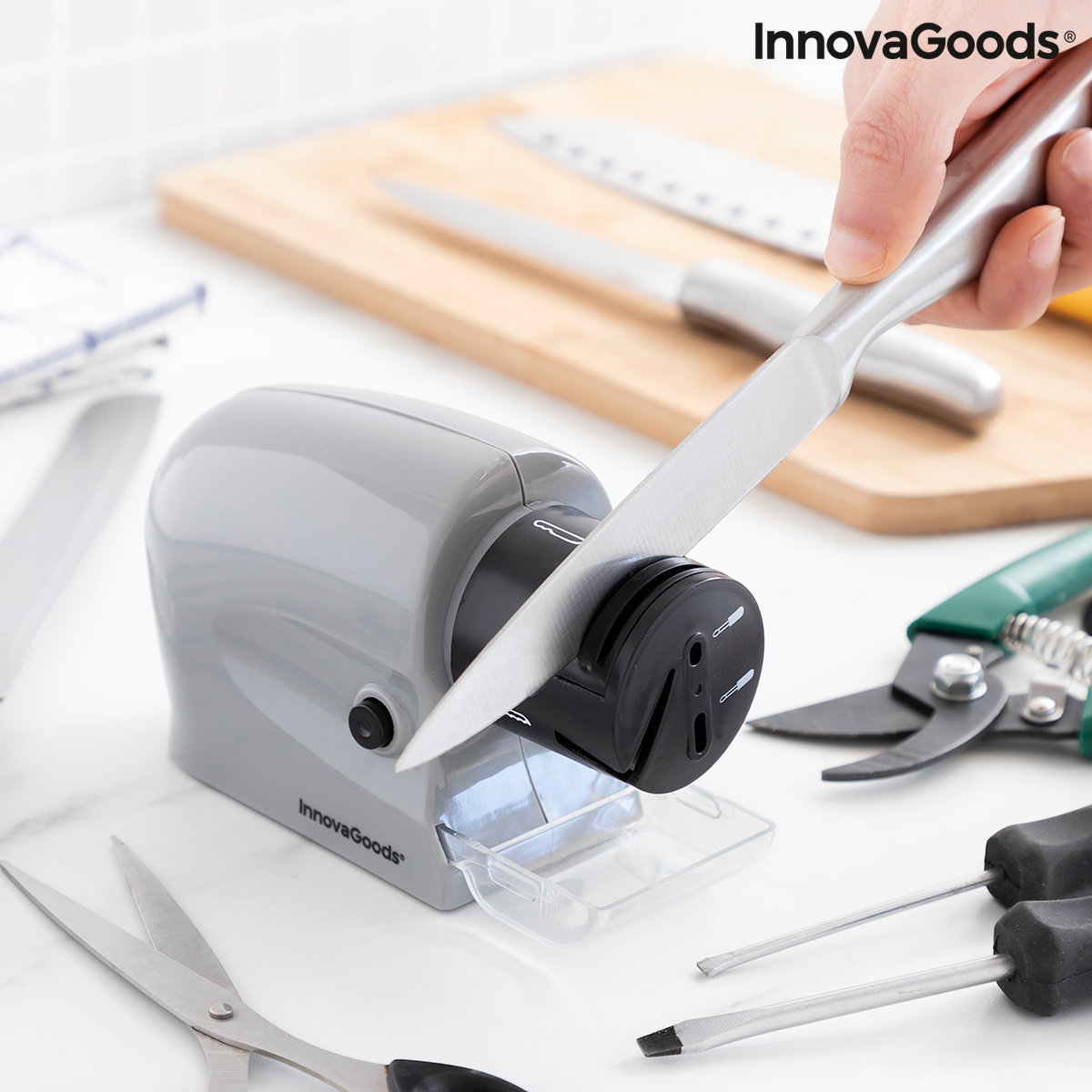 6-i-1 Multifunktionell Elektrisk Knivslipare Esharp InnovaGoods
