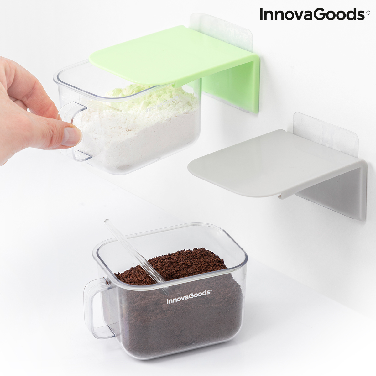 Löstagbara Självhäftande Köksbehållare Handstore InnovaGoods Förpackning med 2 masker - 6