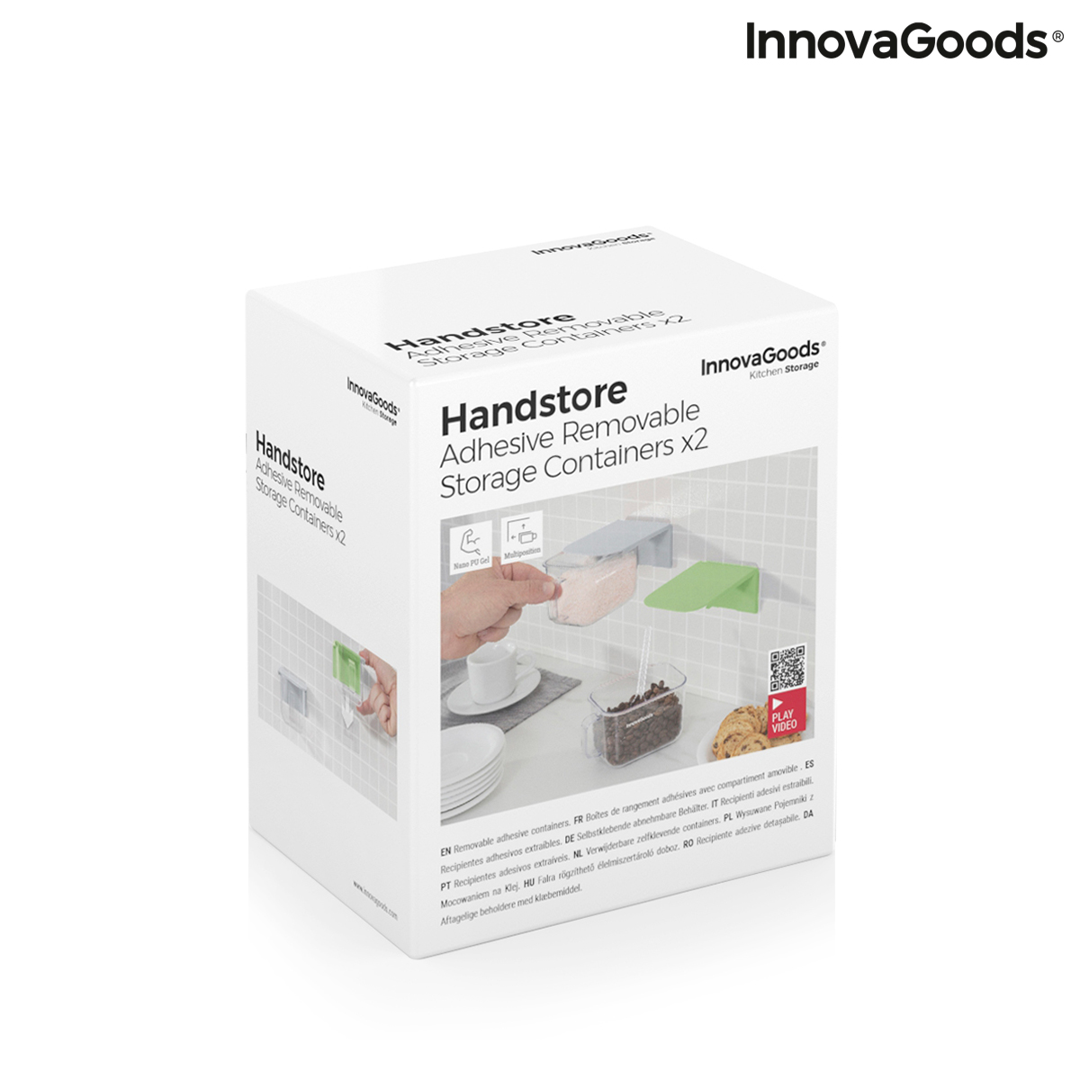 Löstagbara Självhäftande Köksbehållare Handstore InnovaGoods Förpackning med 2 masker - 2