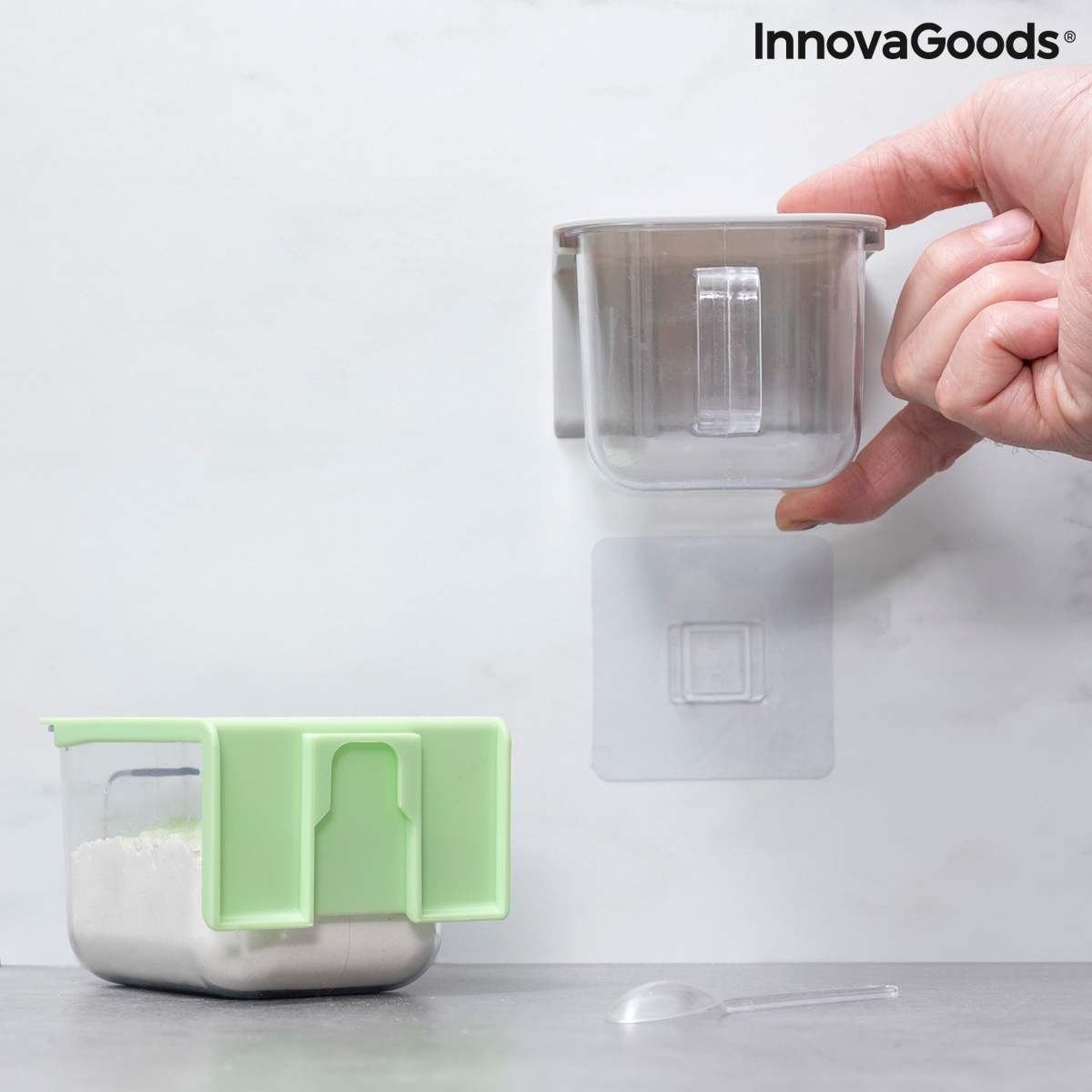 Löstagbara Självhäftande Köksbehållare Handstore InnovaGoods Förpackning med 2 masker - 8