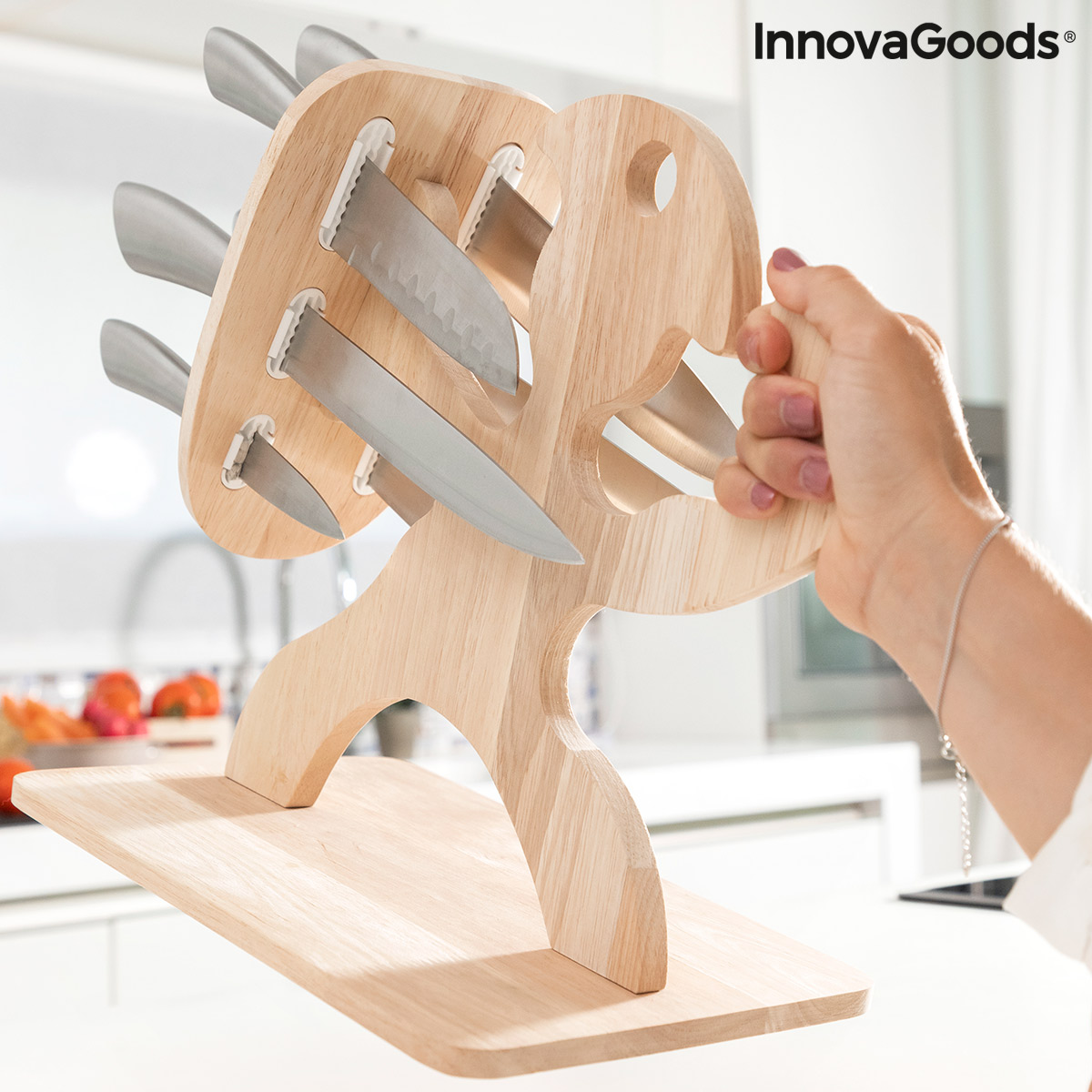 Knivset med trähållare Spartan InnovaGoods 7 Delar - 8