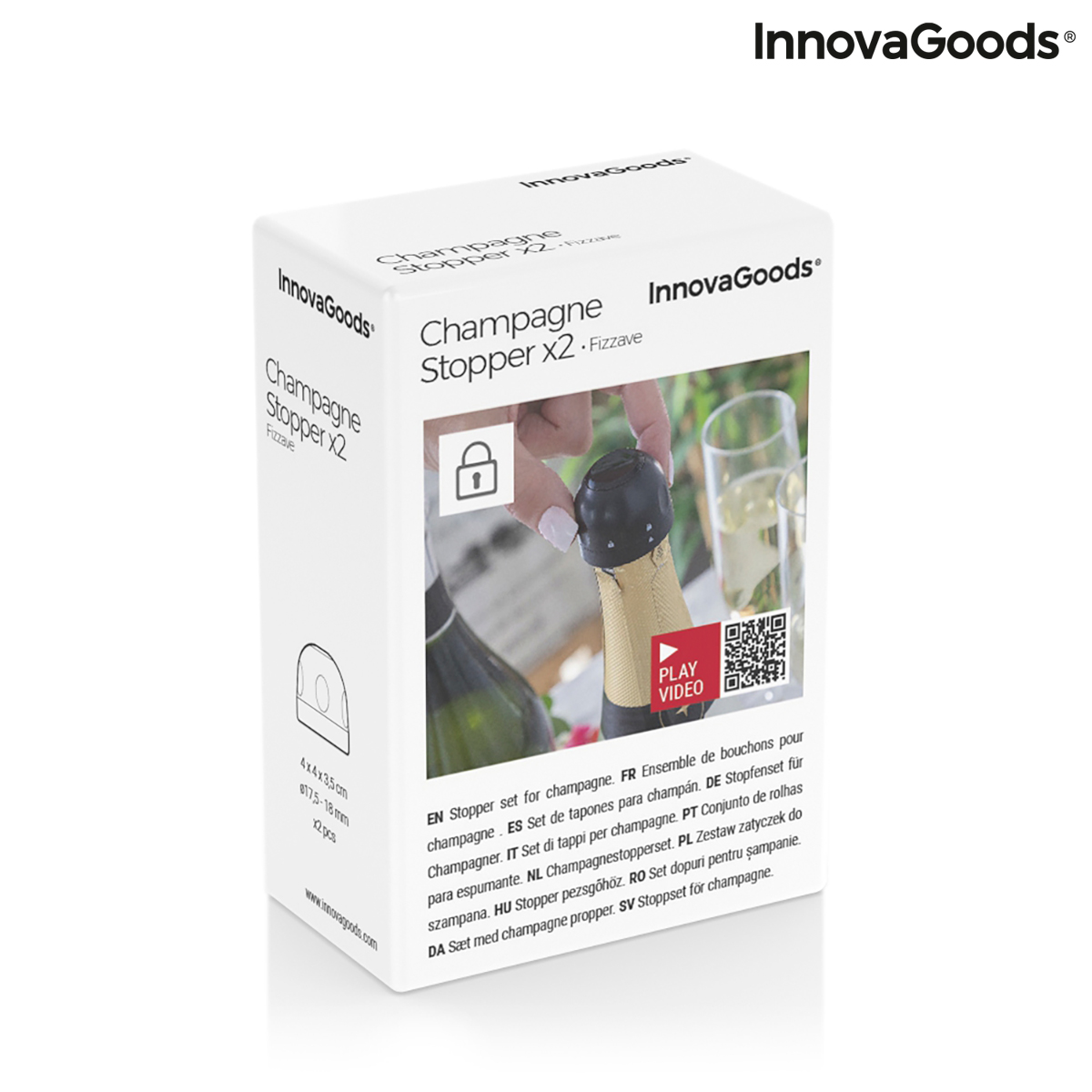 Uppsättning av champagneproppar Fizzave InnovaGoods Förpackning med 2 masker - 10