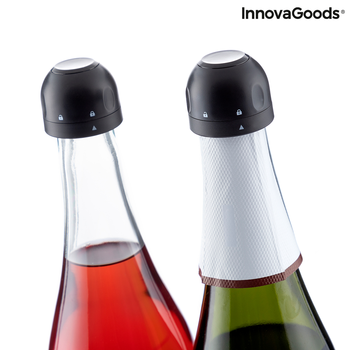 Uppsättning av champagneproppar Fizzave InnovaGoods Förpackning med 2 masker - 13