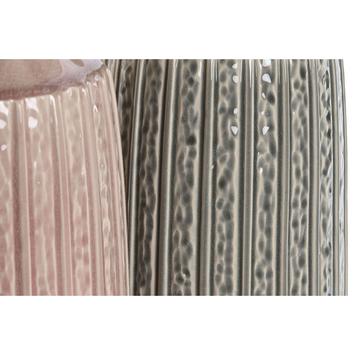 Vas Home ESPRIT Grå Rosa Porslin 15 x 15 x 31 cm (2 antal) - 2