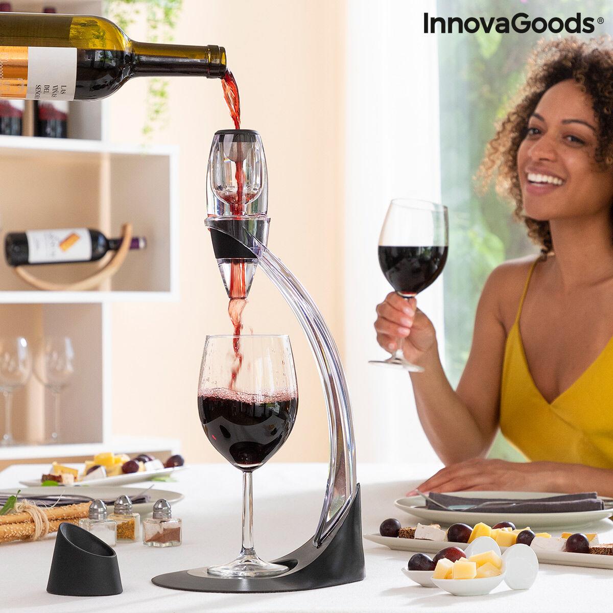 Professionell vin luftare med Tower Stand och icke-dropp Base Winair InnovaGoods