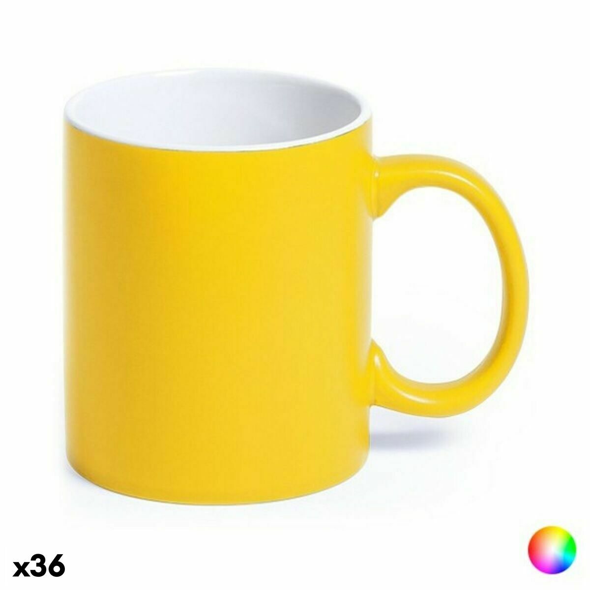 Keramikmugg 145291 Dvobarvna (350 ml) (36 antal), Färg: Svart