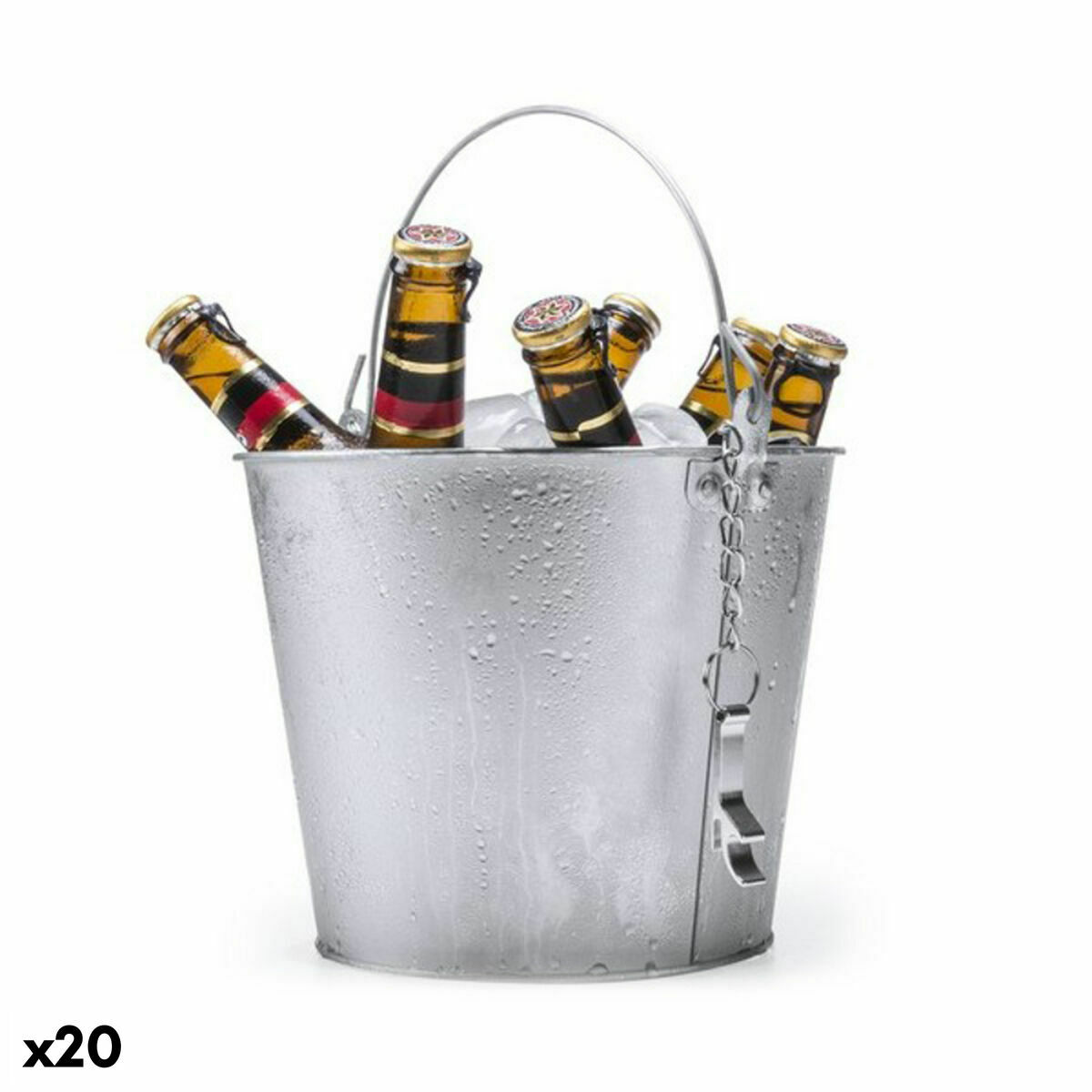 Ishink med handtag och öppnare i aluminium 145332 (20 antal), Färg: Silvrig