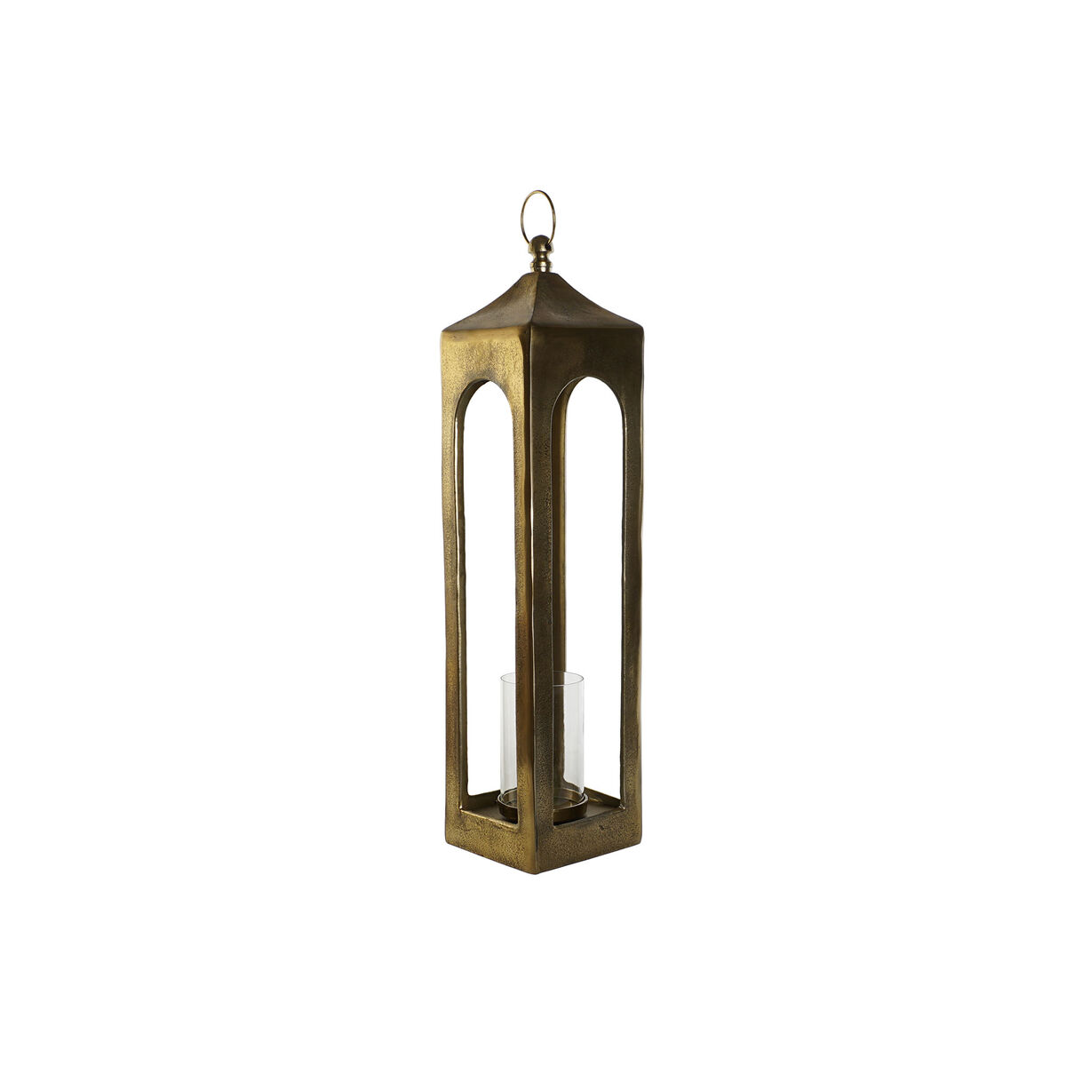 Lykta DKD Home Decor Gyllene Aluminium Glas Antikbehandlad 21 x 21 x 91 cm