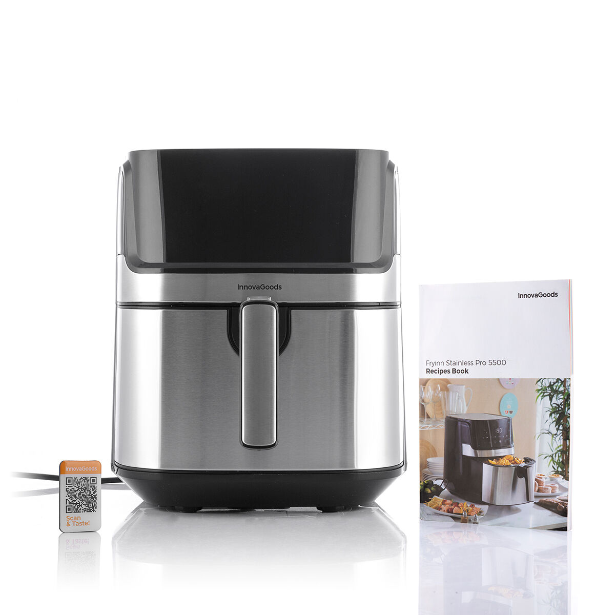 Oljefri Fritös InnovaGoods Fryinn Pro 5500 Svart Rostfritt stål 1700 W 5,5 L - 3