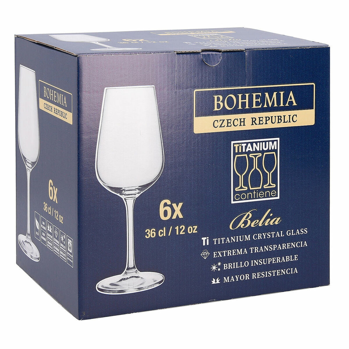 Vinglas Bohemia Crystal Belia Transparent 6 Delar 360 ml - 2