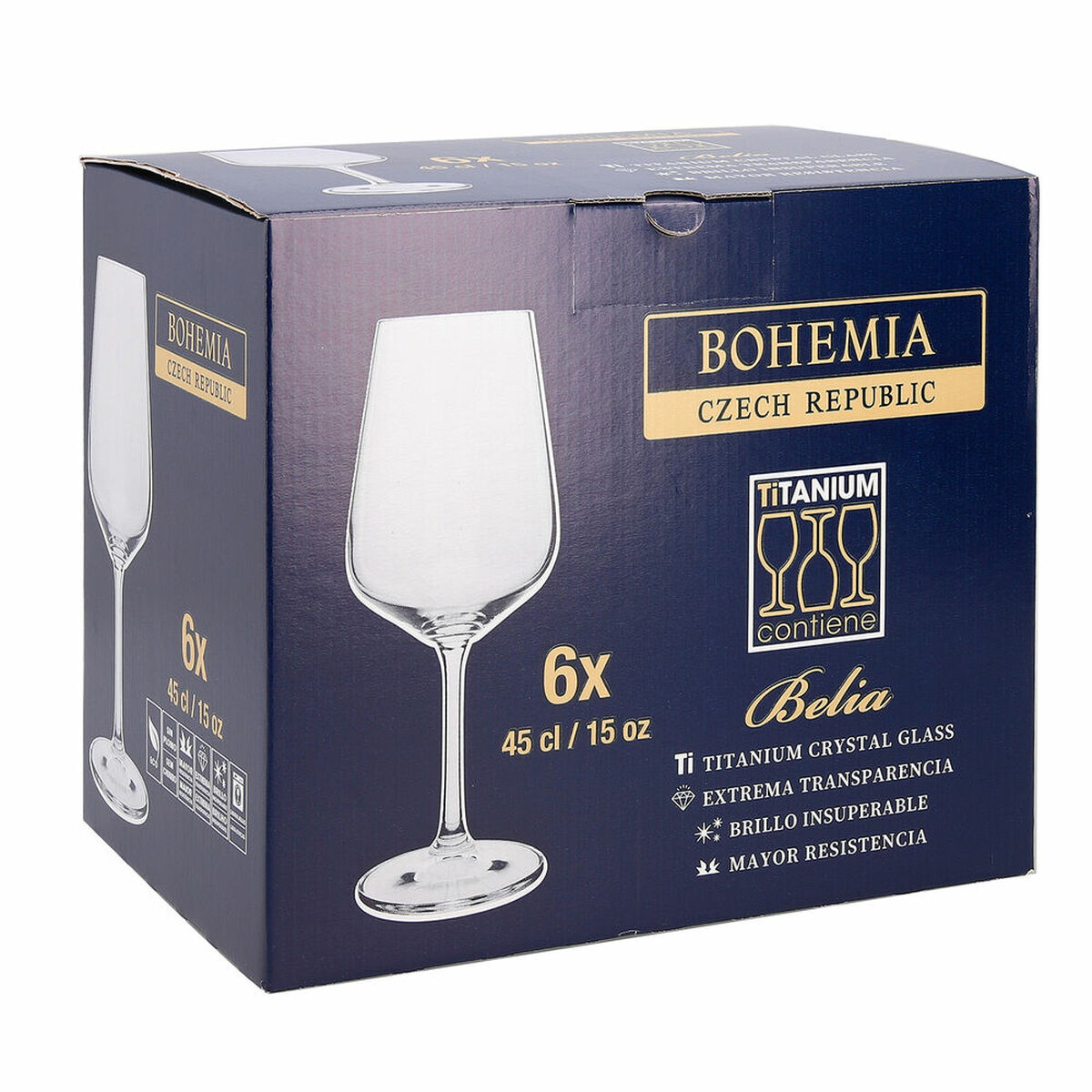 Vinglas Belia Transparent 450 ml 6 Delar - 4