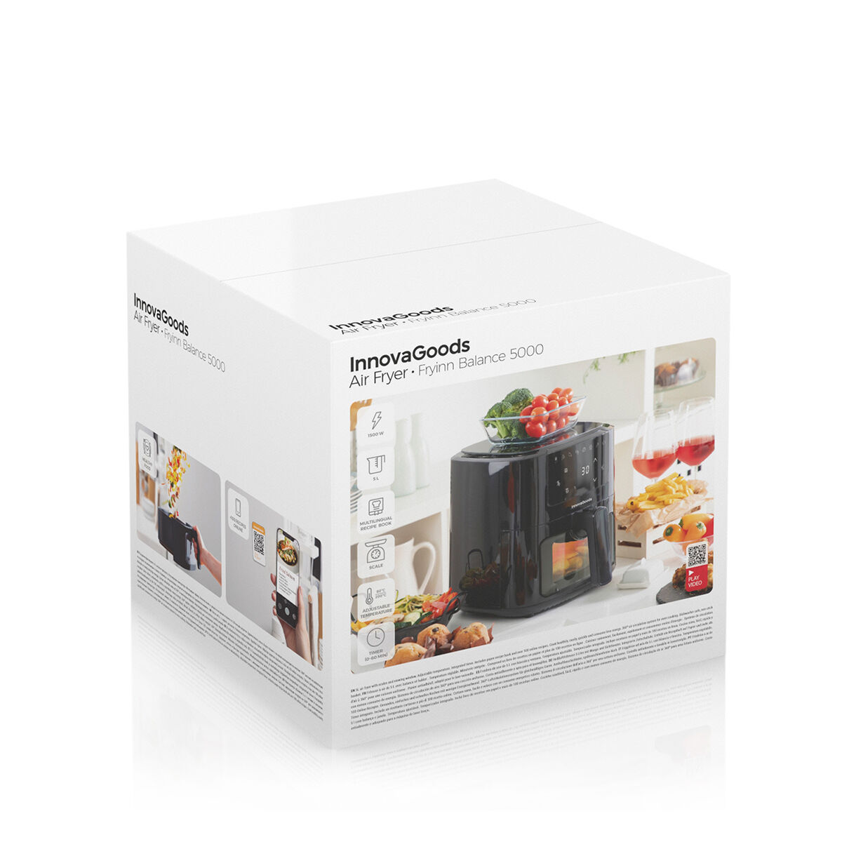 Oljefri fritös med våg InnovaGoods Fryinn Balance 5000 Svart Rostfritt stål 1500 W 5 L - 2