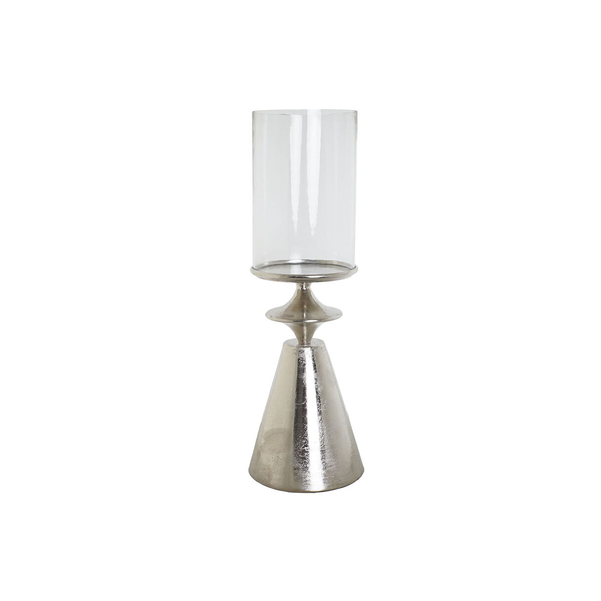 Ljusstakar DKD Home Decor Silvrig Aluminium Glas 24 x 24 x 73 cm