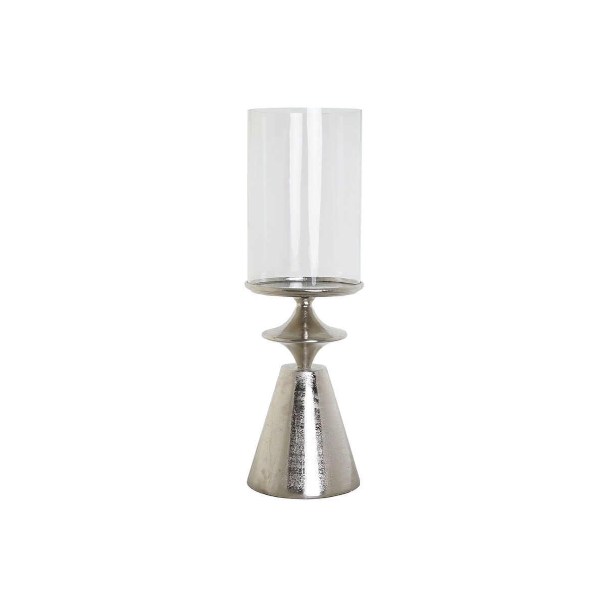 Ljusstakar DKD Home Decor Silvrig Aluminium Glas 21 x 21 x 66 cm