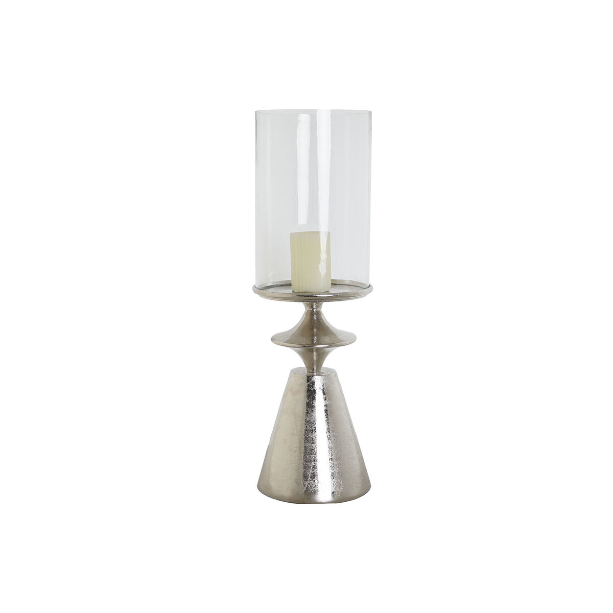 Ljusstakar DKD Home Decor Silvrig Aluminium Glas 21 x 21 x 66 cm - 2