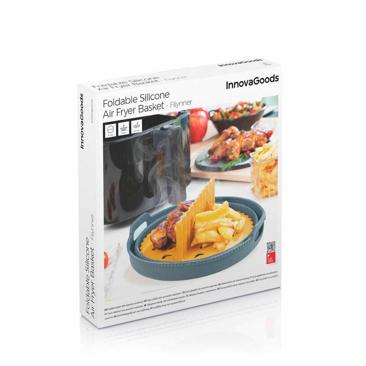 Fällbar silikonkorg för fritös Fliynner InnovaGoods - 2