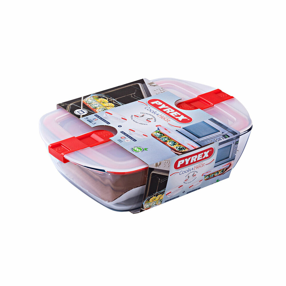 Lunchlådor, set Pyrex Cook & Heat Glas Transparent (2 pcs) - 2
