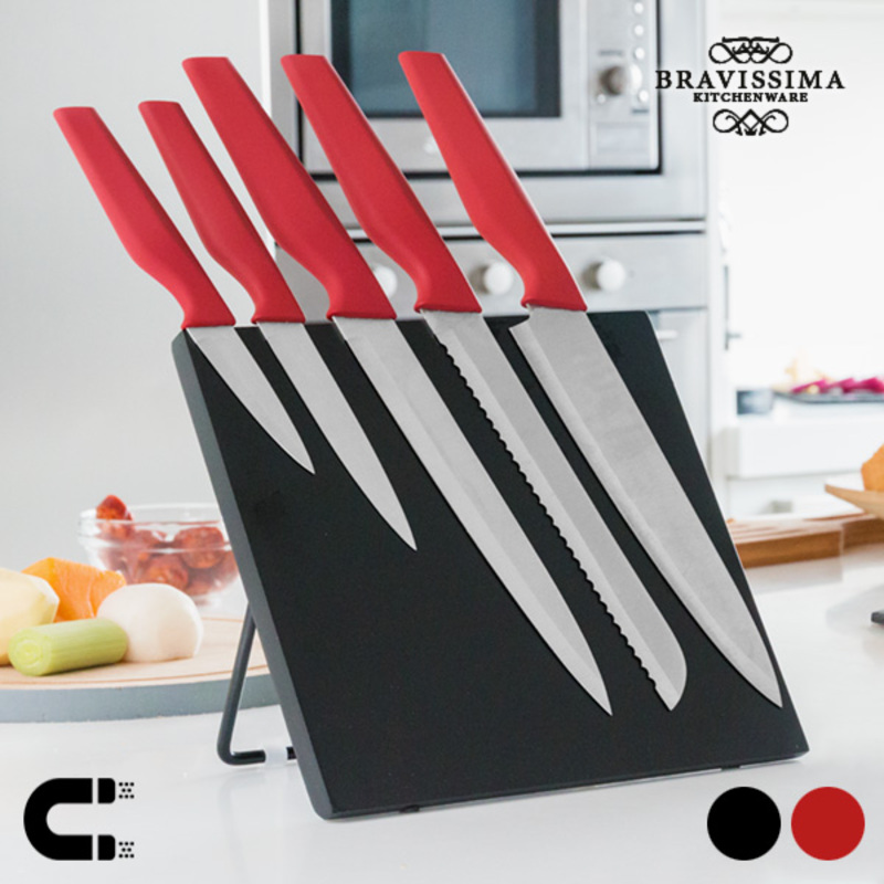 Knivar med magnetställ Bravissima Kitchen (6 delar), Färg: Röd - 6