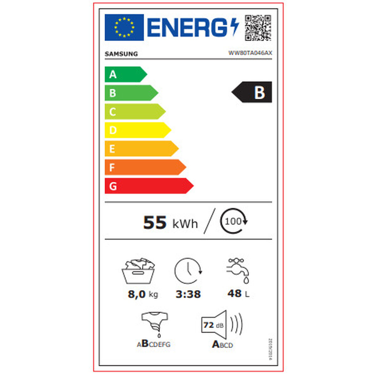 Tvättmaskin Samsung Svart 1400 rpm 8 kg - 2