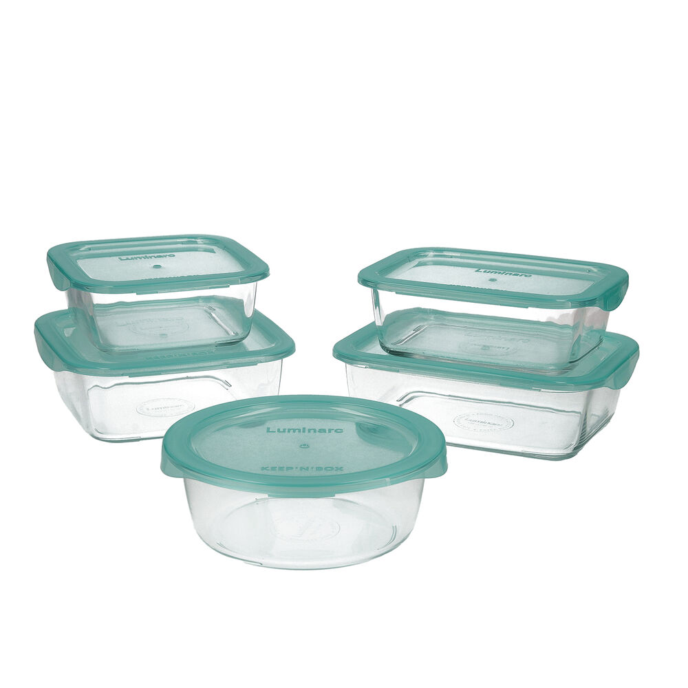 Lunchlådor, set Luminarc Keep'n Lagon Glas Dvobarvna (5 pcs)