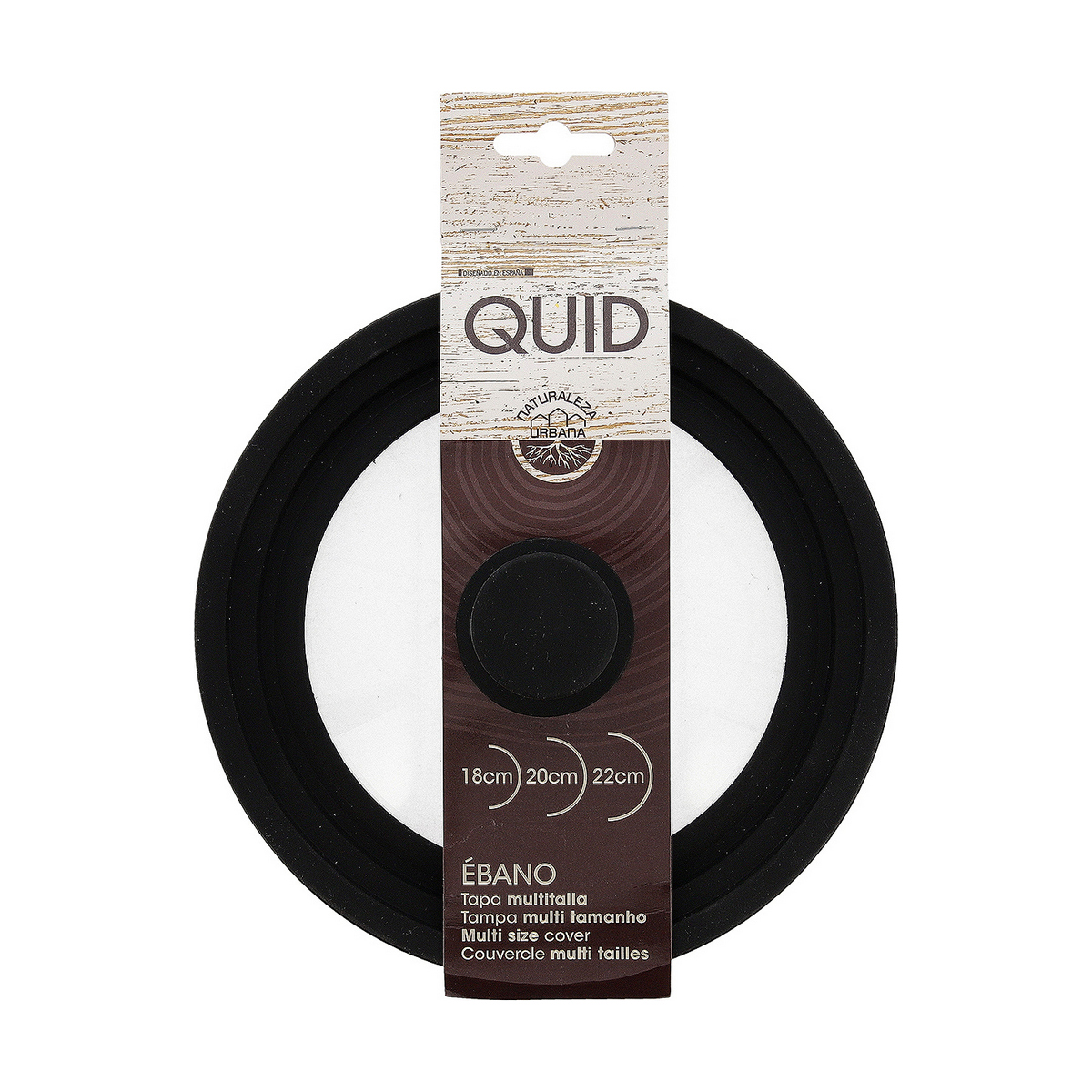 Omslag Quid Ebano Svart Glas Ø 22 cm (Ø 22 cm) - 4