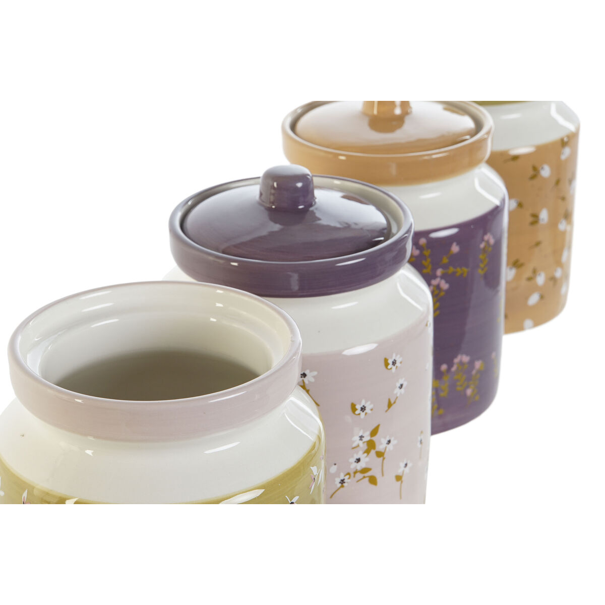 Burk DKD Home Decor Grön Rosa Senap Lila Dolomite Shabby Chic 1 L 12 x 12 x 16 cm (4 antal) - 2