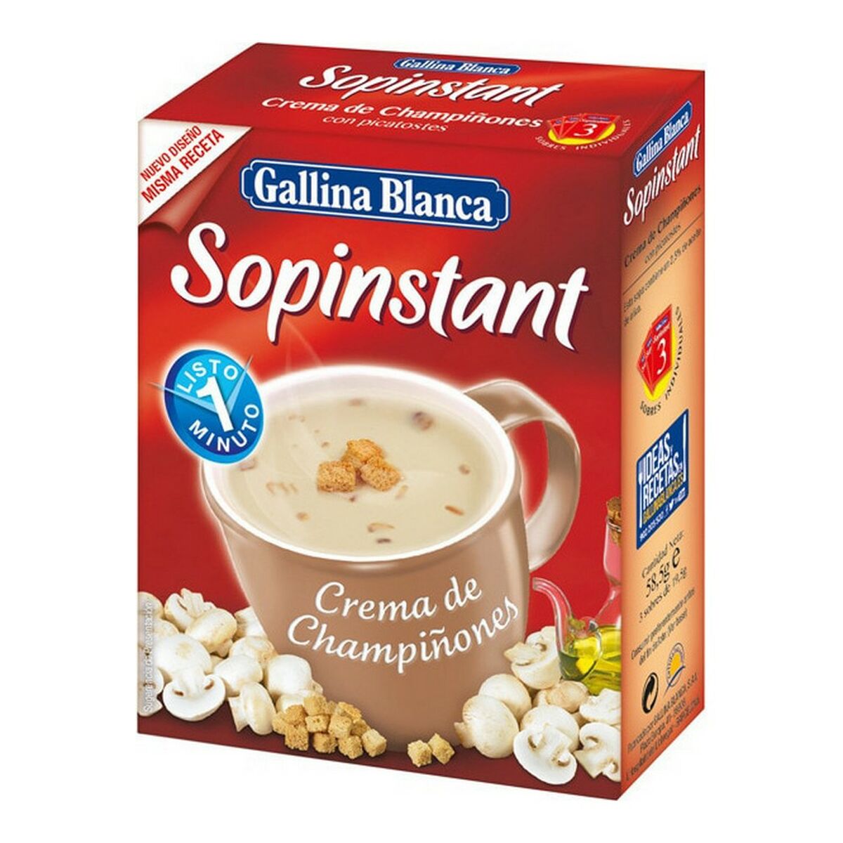 Vegetarisk Soppa Gallina Blanca Champinjoner (3 x 57 g) - 2