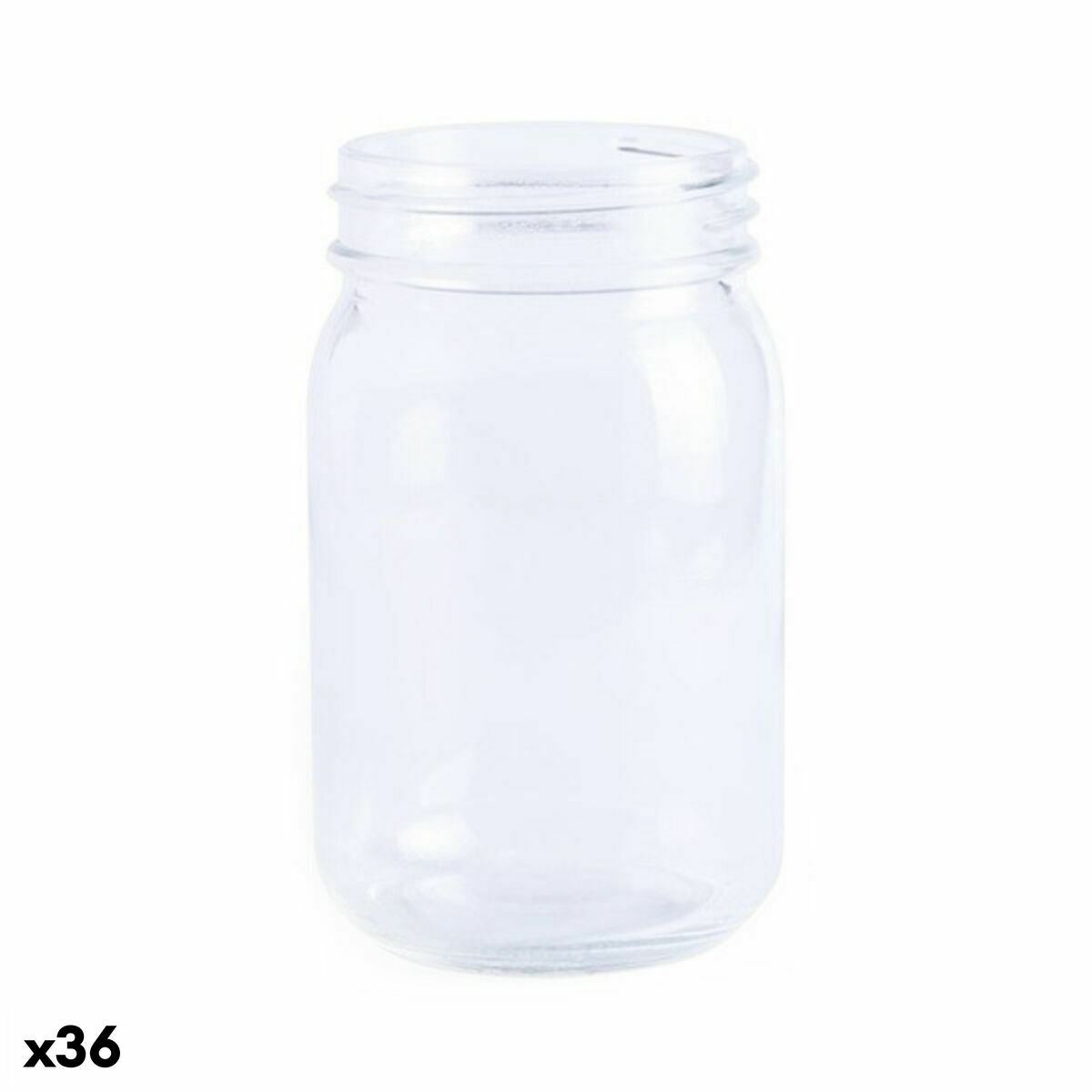 Genomskinlig glasburk Top Can Cap 145733 (450 ml) (36 antal), Färg: Transparent