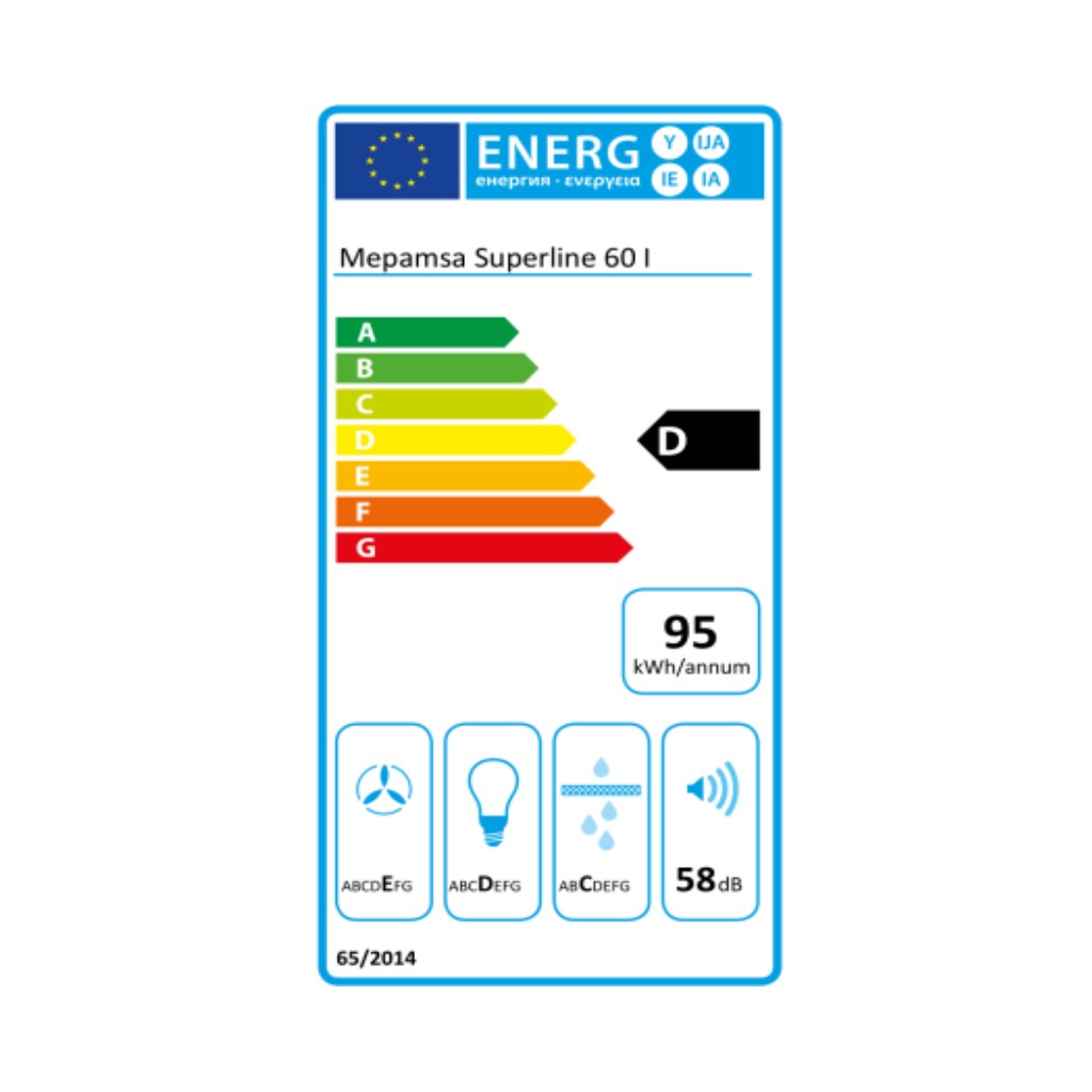 Konventionell fläkt Mepamsa Superline 60 60 cm 415 m3/h 69 dB 140W (Renoverade A+) - 2