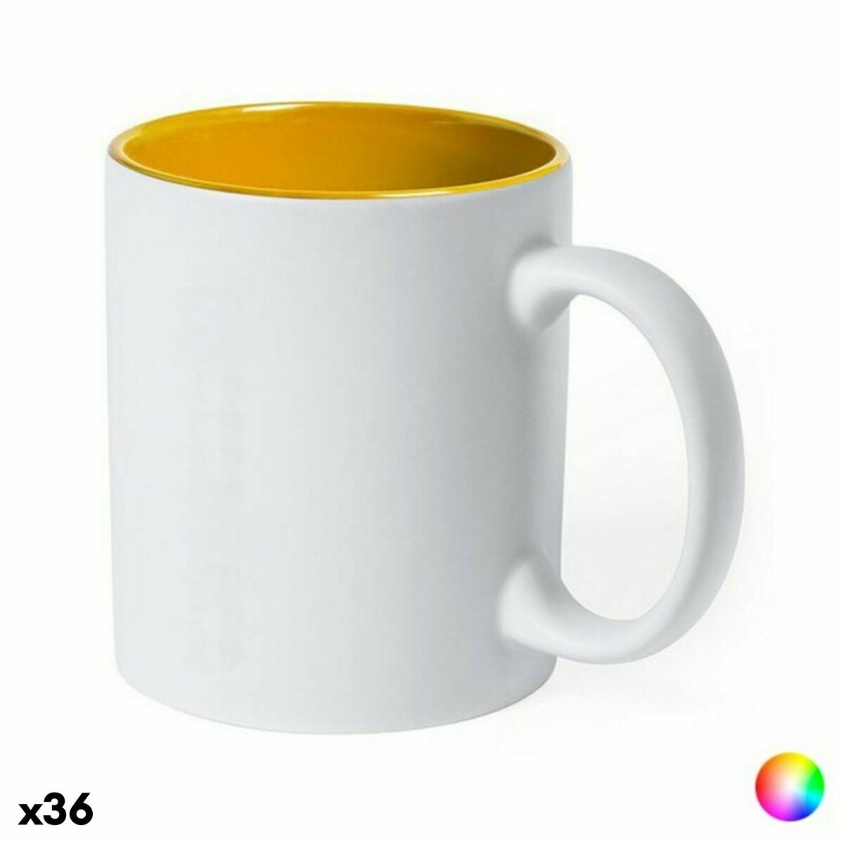 Keramikmugg 145836 Dvobarvna (350 ml) (36 antal), Färg: Vit