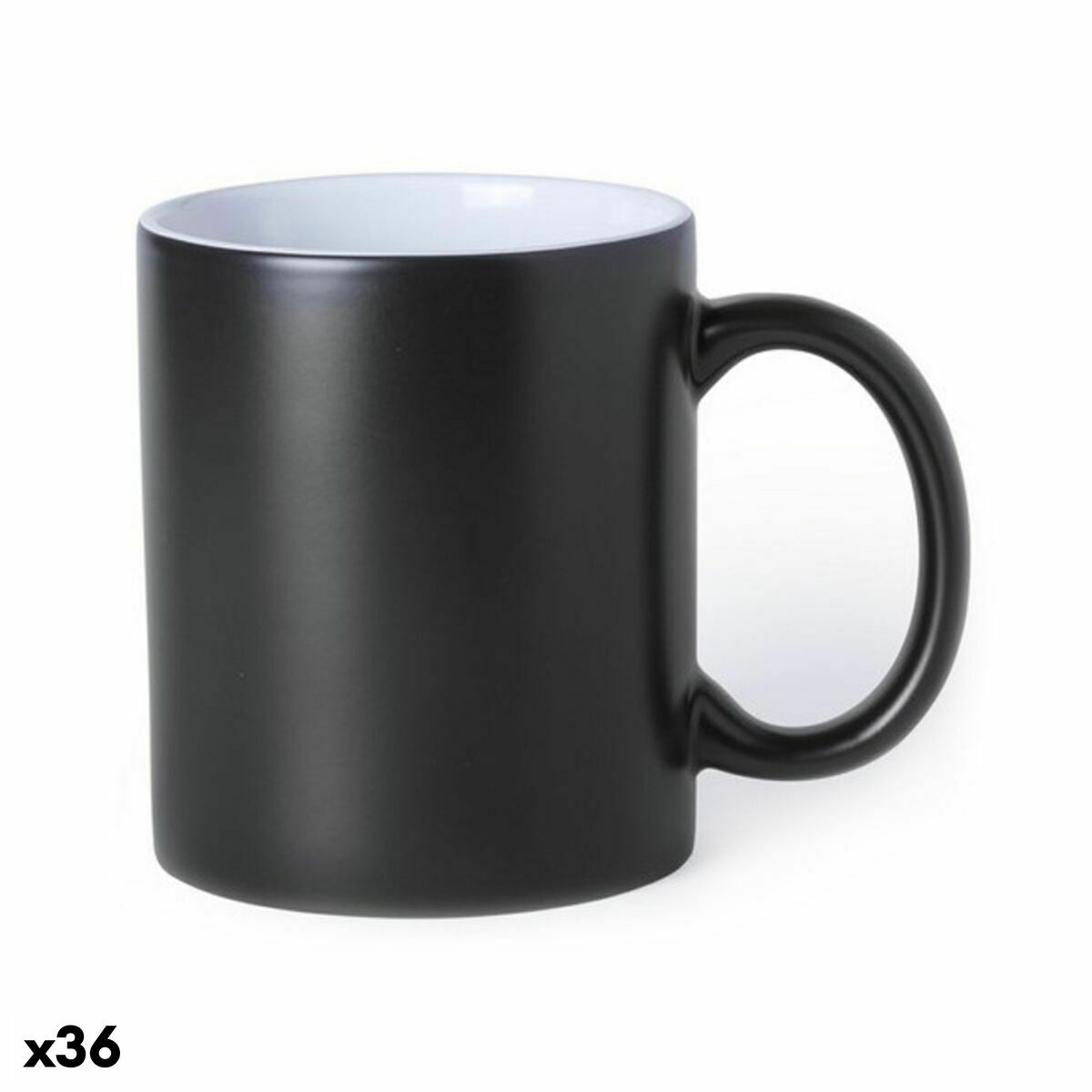 Keramikmugg 145837 Dvobarvna Svart (350 ml) (36 antal), Färg: Svart