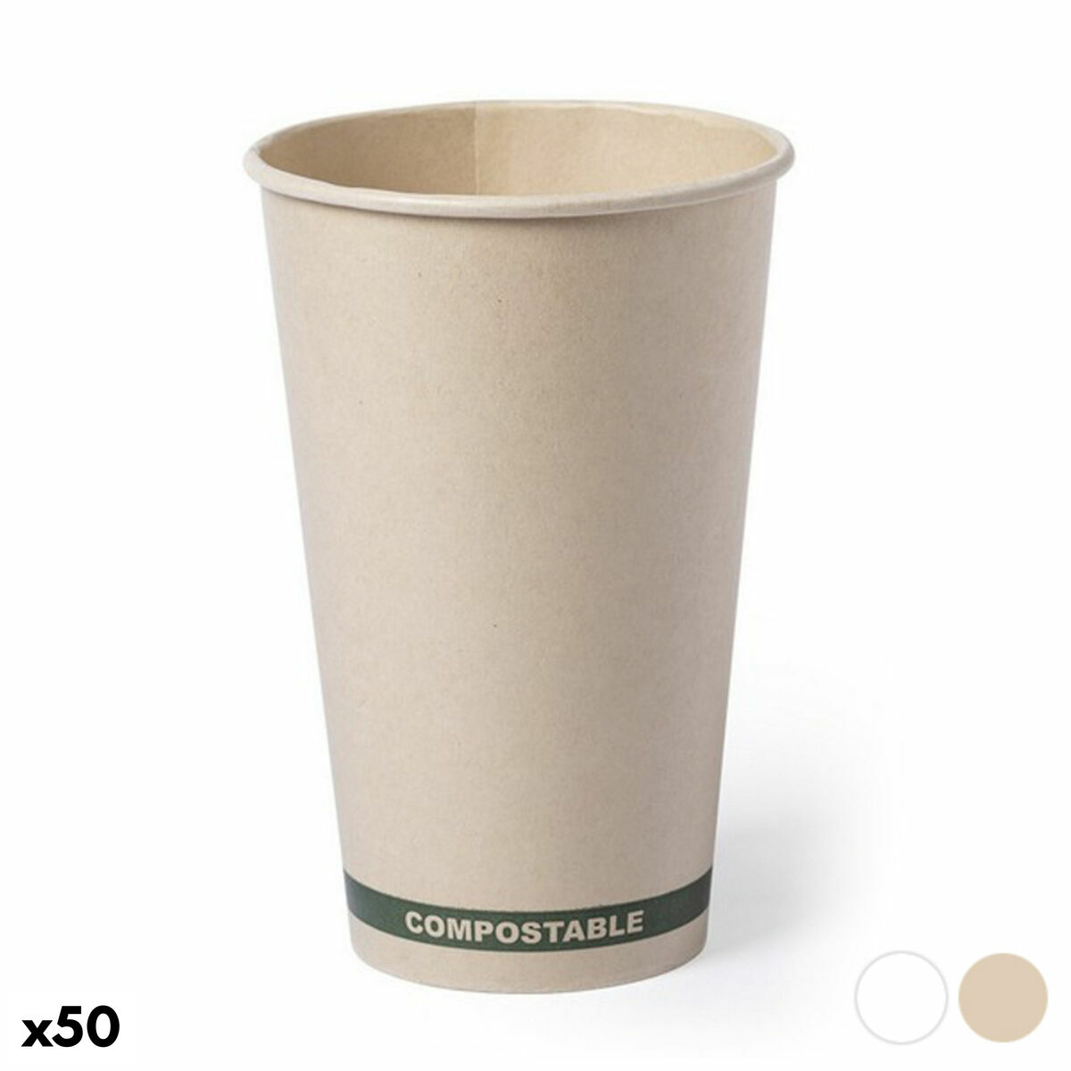 Glas Vintage Coconut 146161 (500 ml) (50 antal), Färg: Vit