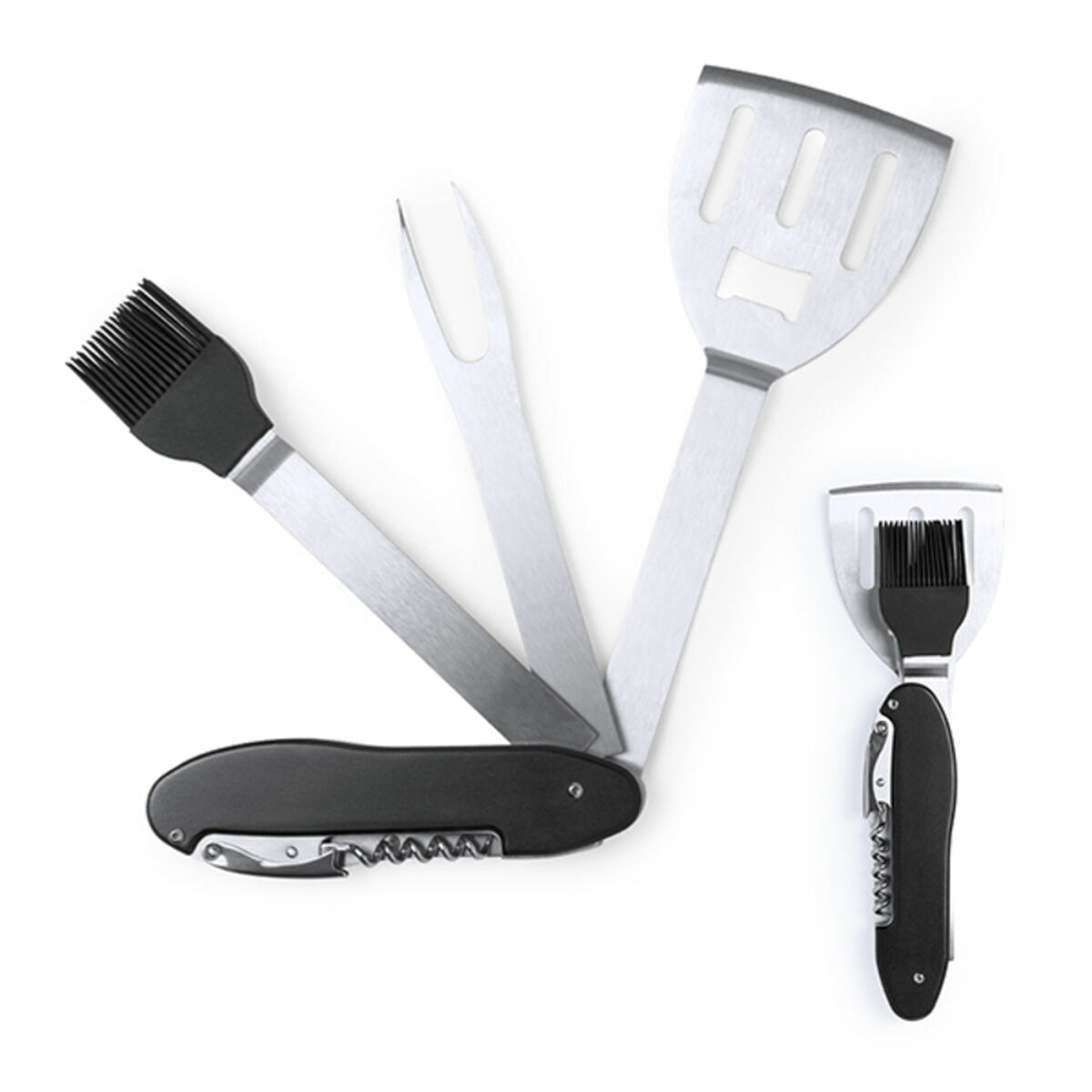 Set med Redskap för Barbecue 5 i 1 Vintage Coconut 146040 Rostfritt stål (20 antal), Färg: Svart - 3