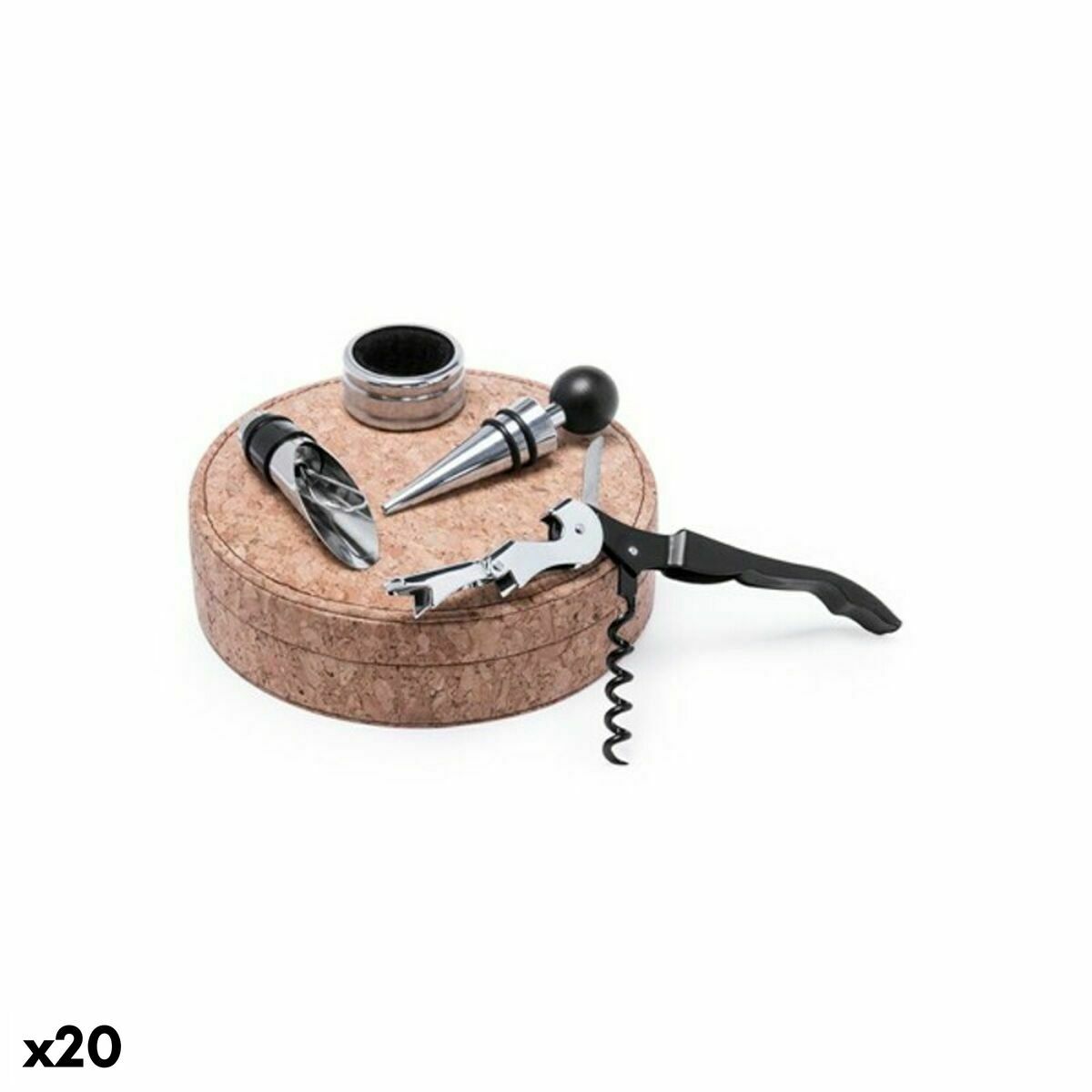 Set med Vintillbehör Vintage Coconut 146098 Kork (20 antal), Färg: Svart