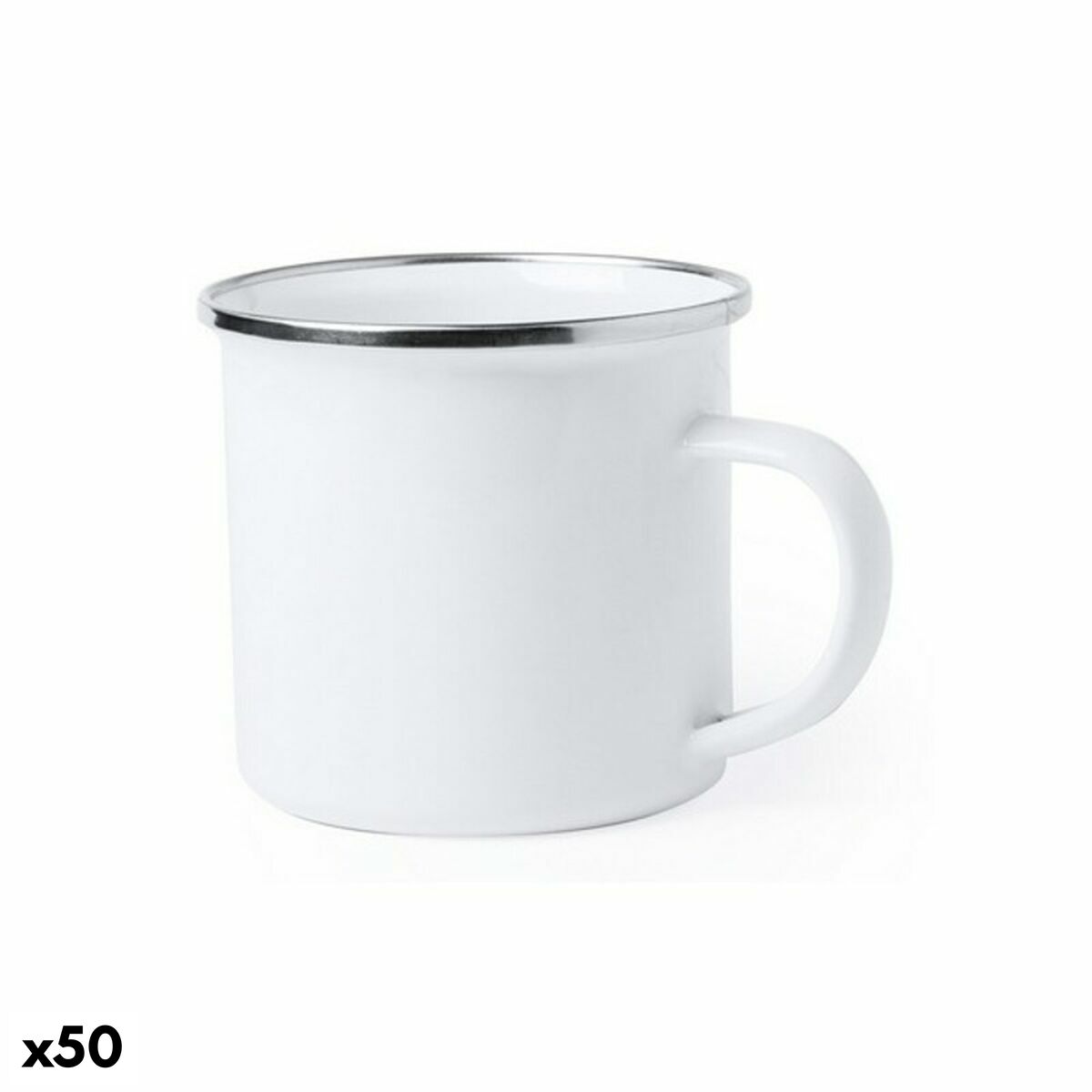 Mugg 146111 Vintage Metall Vit (380 ml) (50 antal), Färg: Vit