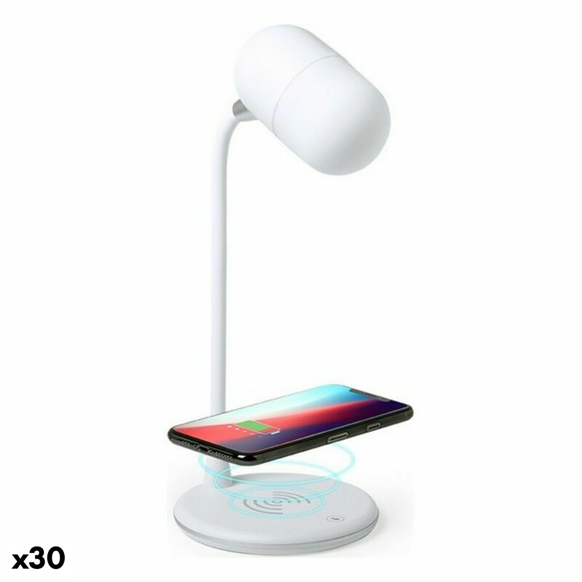 LED-lampa med Bluetooth-högtalare och strådlös laddare 146268 Vit 3 W (30 antal), Färg: Vit