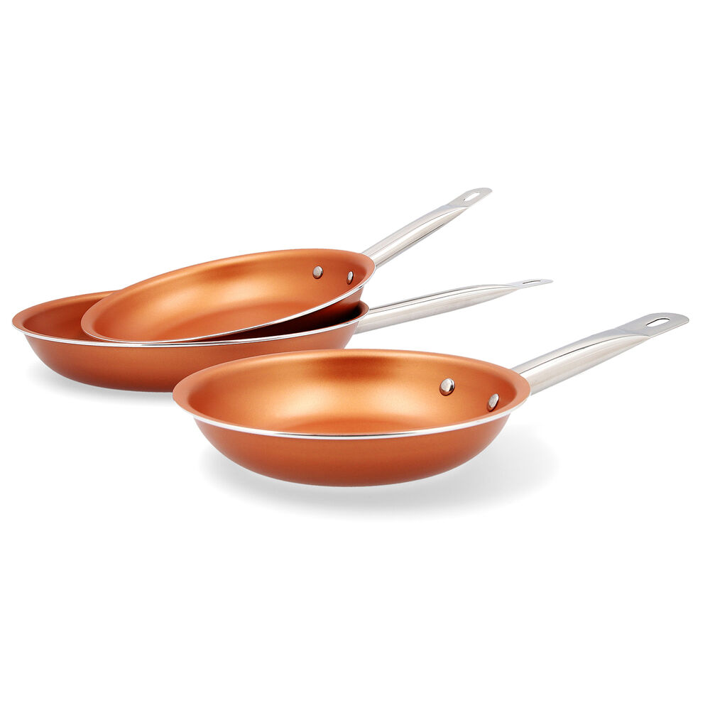 Set med stekpannor Quid 3 Delar Metall Koppar - 2