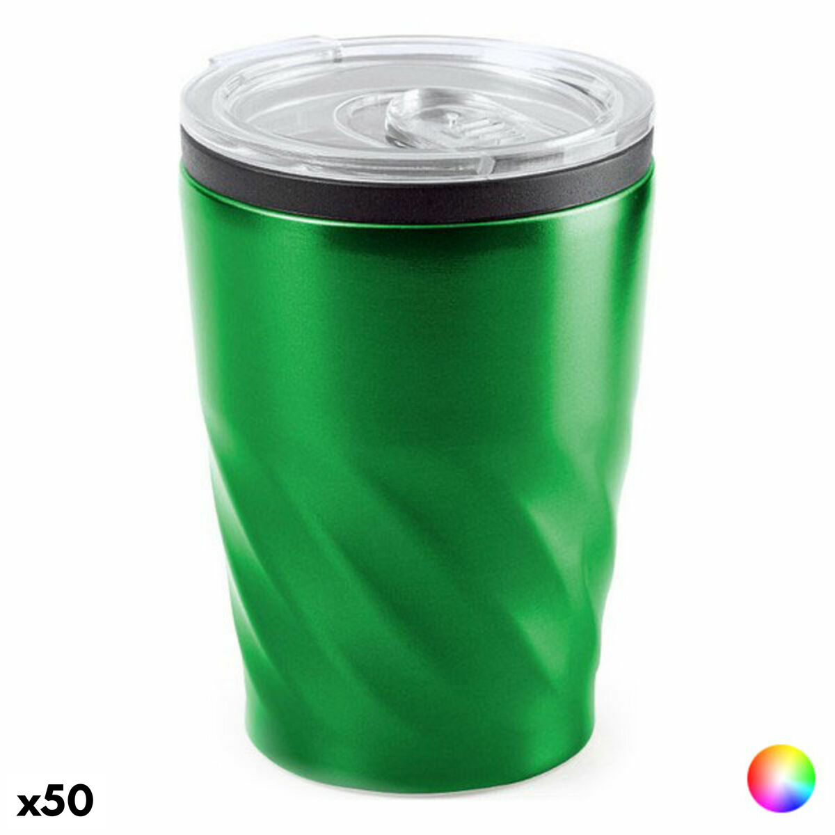 Glas med lock Top Can Cap 146283 350 ml (50 antal), Färg: Svart