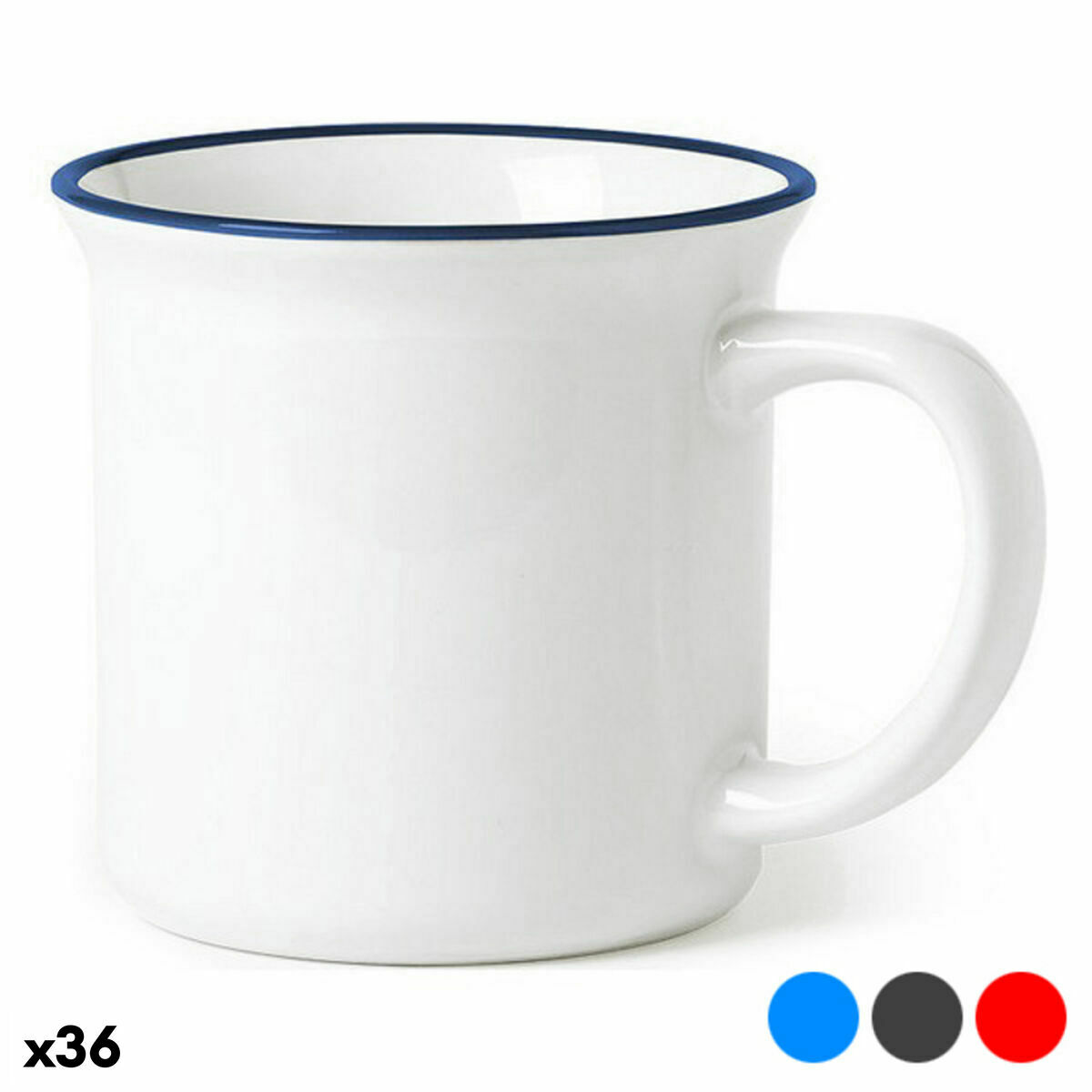 Vintage kopp 146287 Dvobarvna (300 ml) (36 antal), Färg: Svart