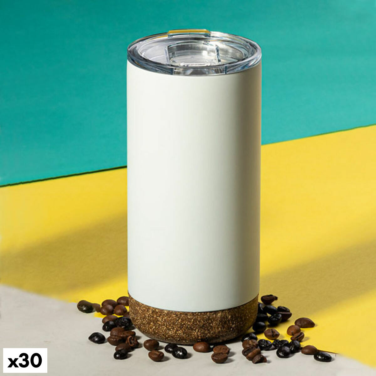 Glas med lock 146299 Vit 500 ml (30 antal), Färg: Vit