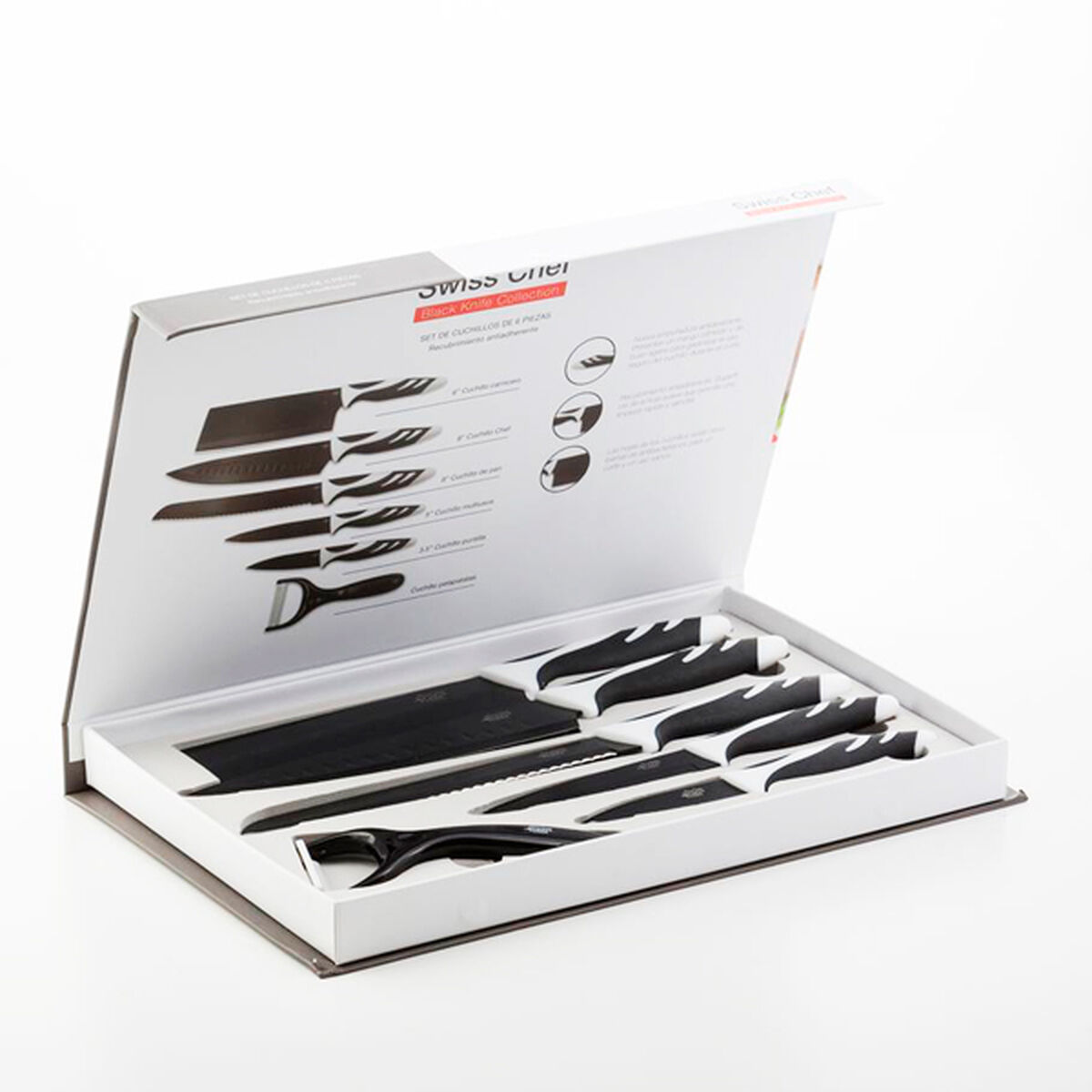 Bordskniv Bravissima Kitchen Cuchillos Swiss Chef 6 Piezas Rostfritt stål - 16