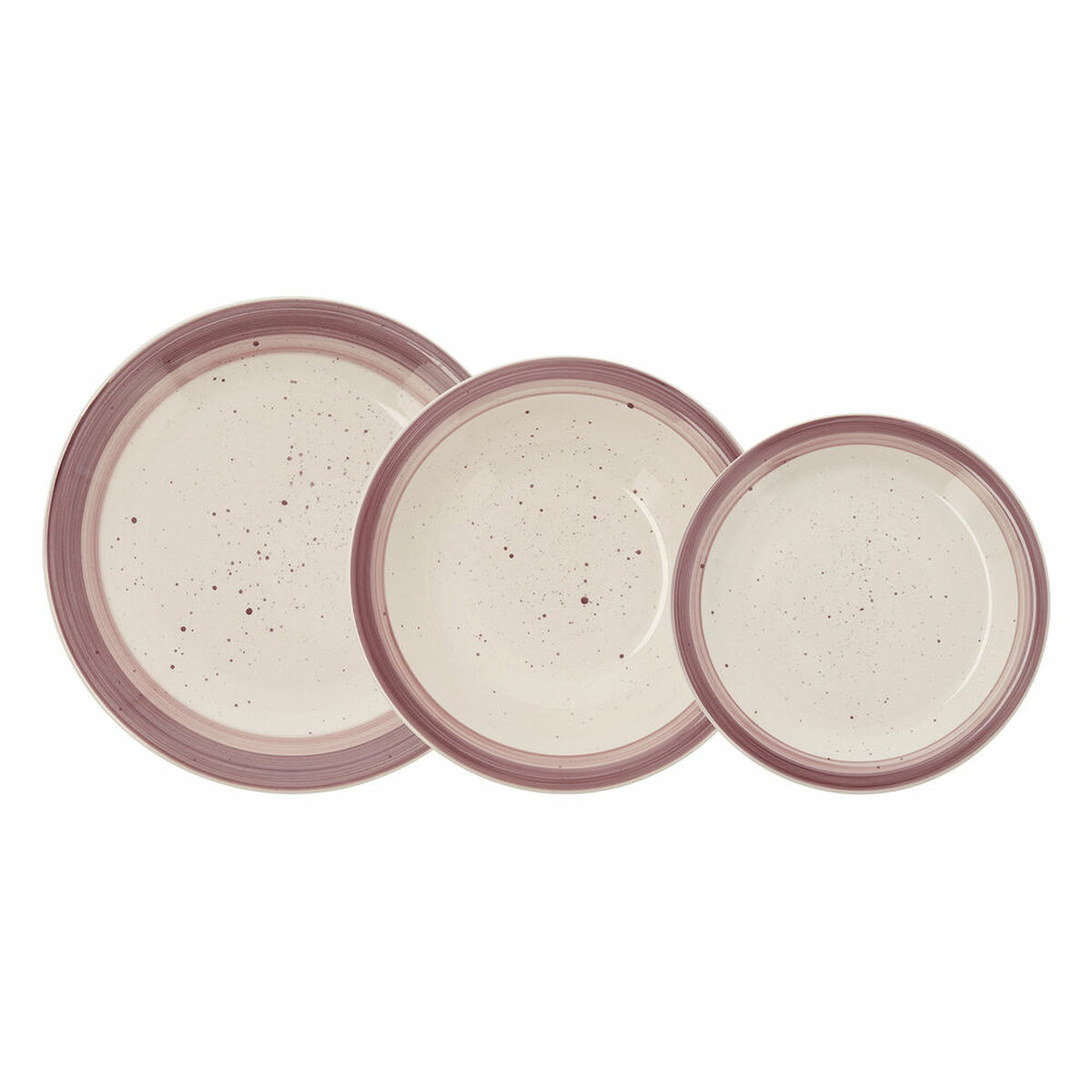 Matservis Quid Allegra Peoni Vit Rosa Dvobarvna Keramik 18 Delar - 6