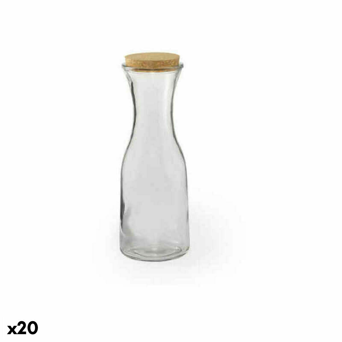 Glasflaska Vintage Coconut 146580 Kork (1 L) (20 antal), Färg: Transparent