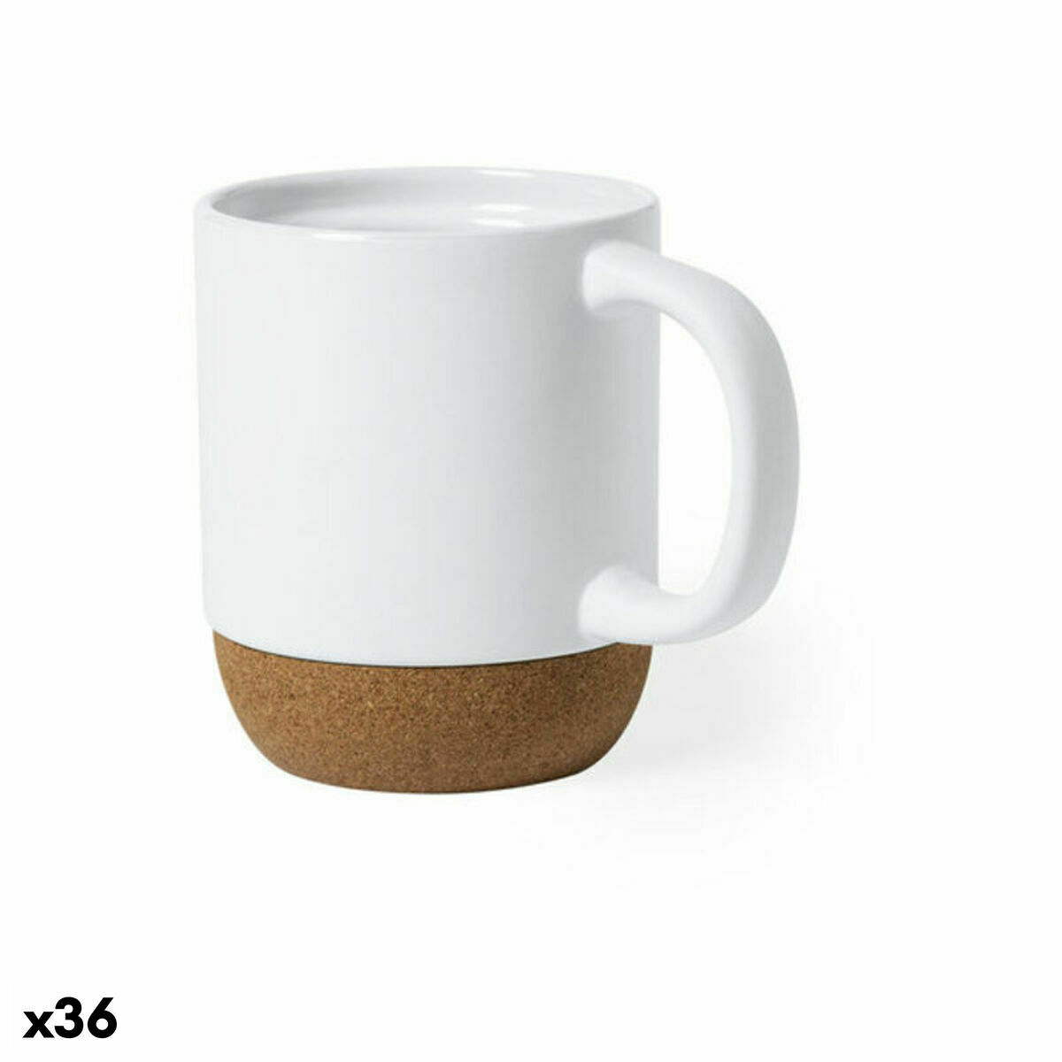 Keramikmugg 146585 Kork (420 ml) (36 antal), Färg: Vit