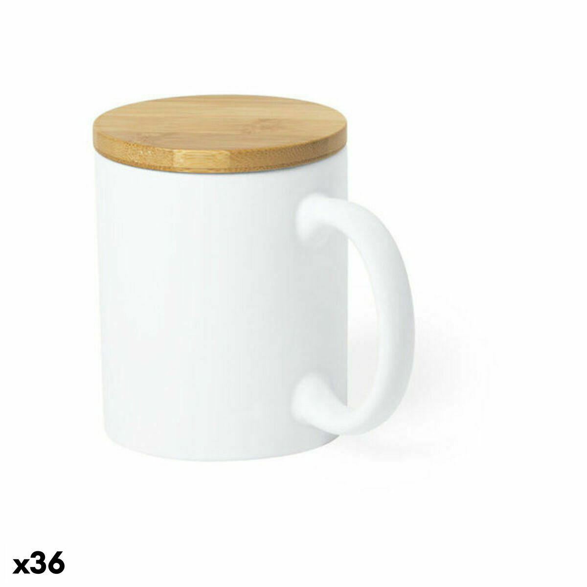Kopp med locket 146586 Keramik Vit (370 ml) (36 antal), Färg: Vit